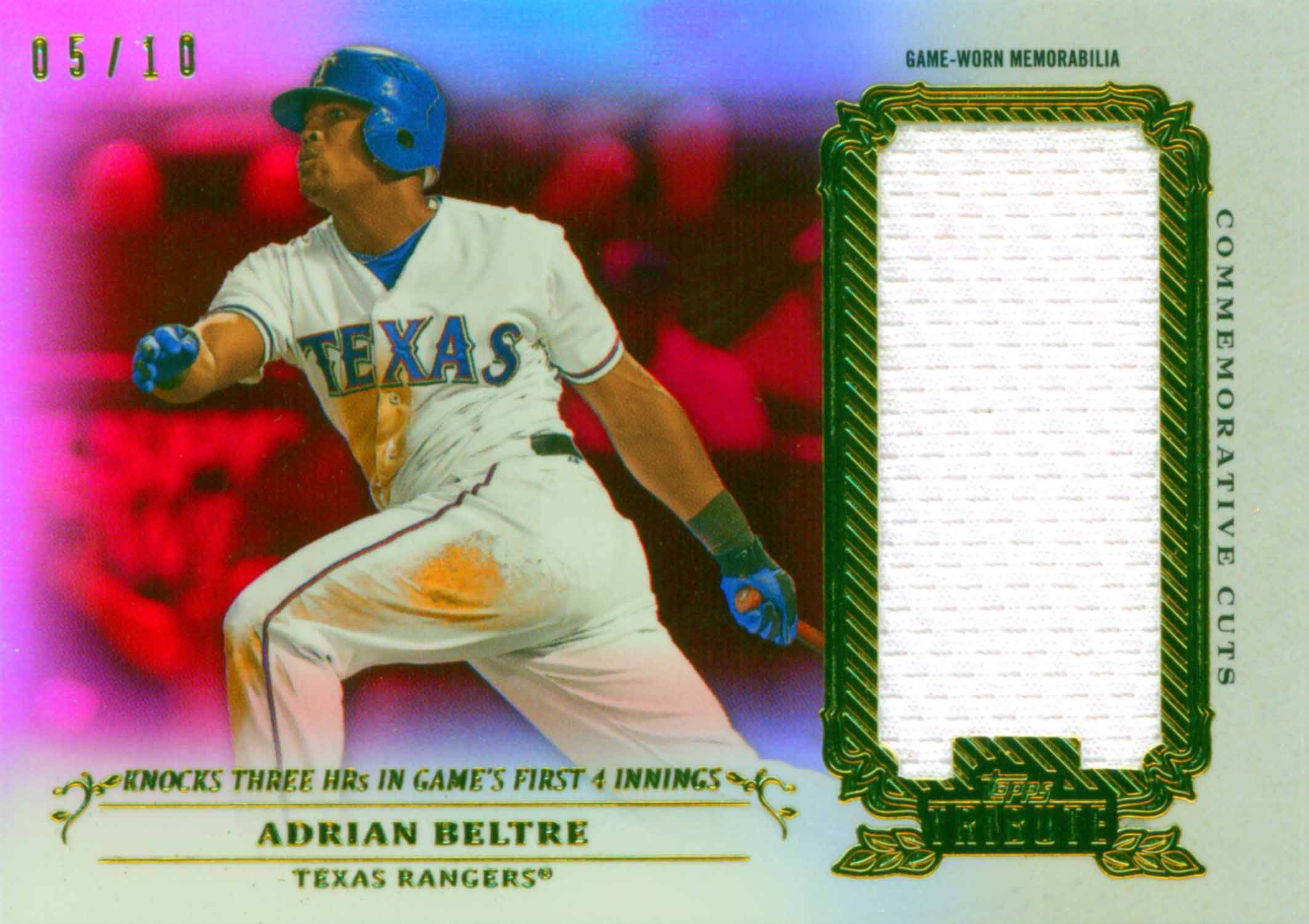 2013 Topps Tribute Commemorative Cuts Relics Red