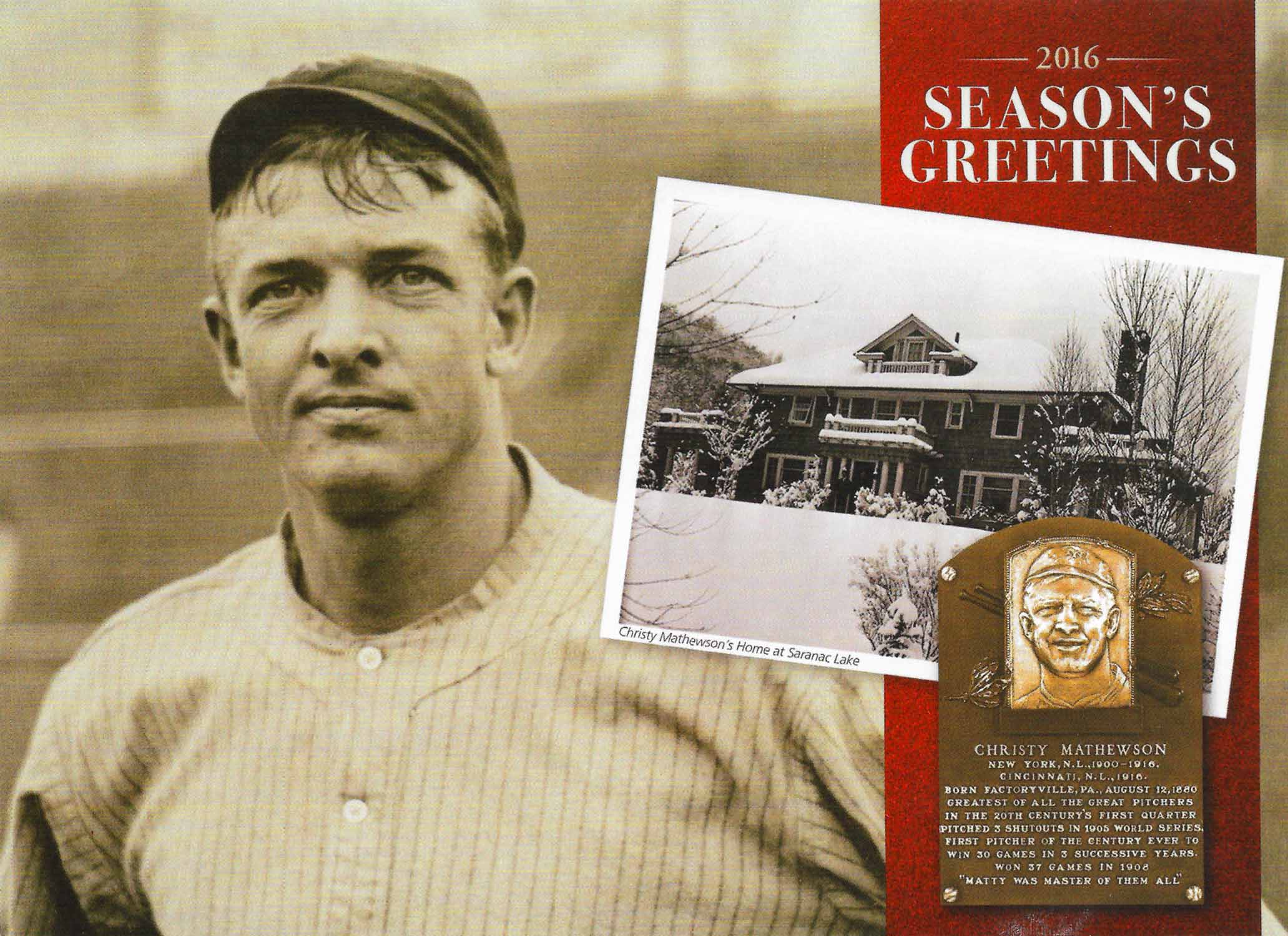 2016 National Baseball Hall of Fame Christmas Card (Staff signed)