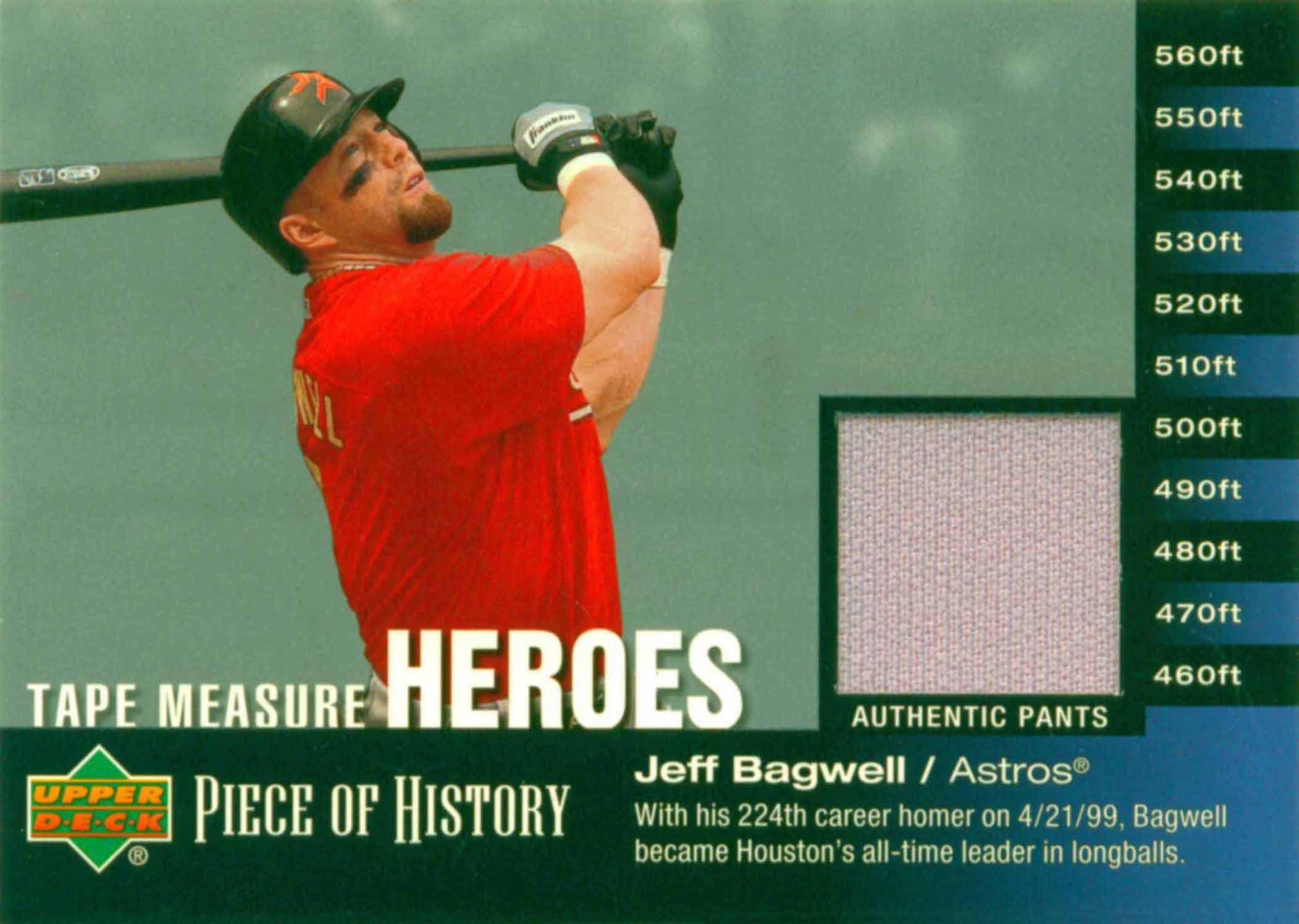 2002 UD Piece of History Tape Measure Heroes Jersey