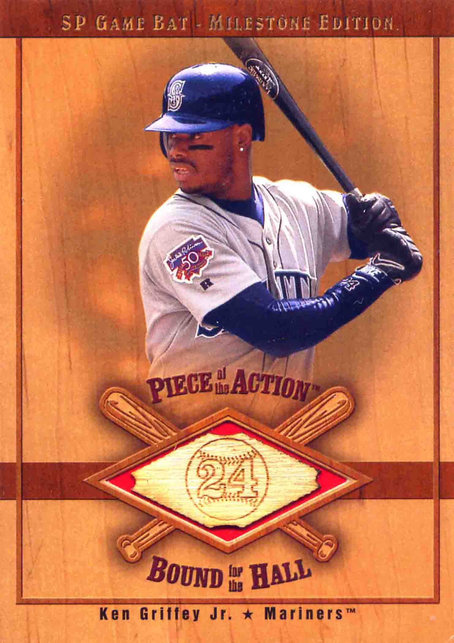 2001 SP Game Bat Milestone Piece of Action Bound for the Hall
