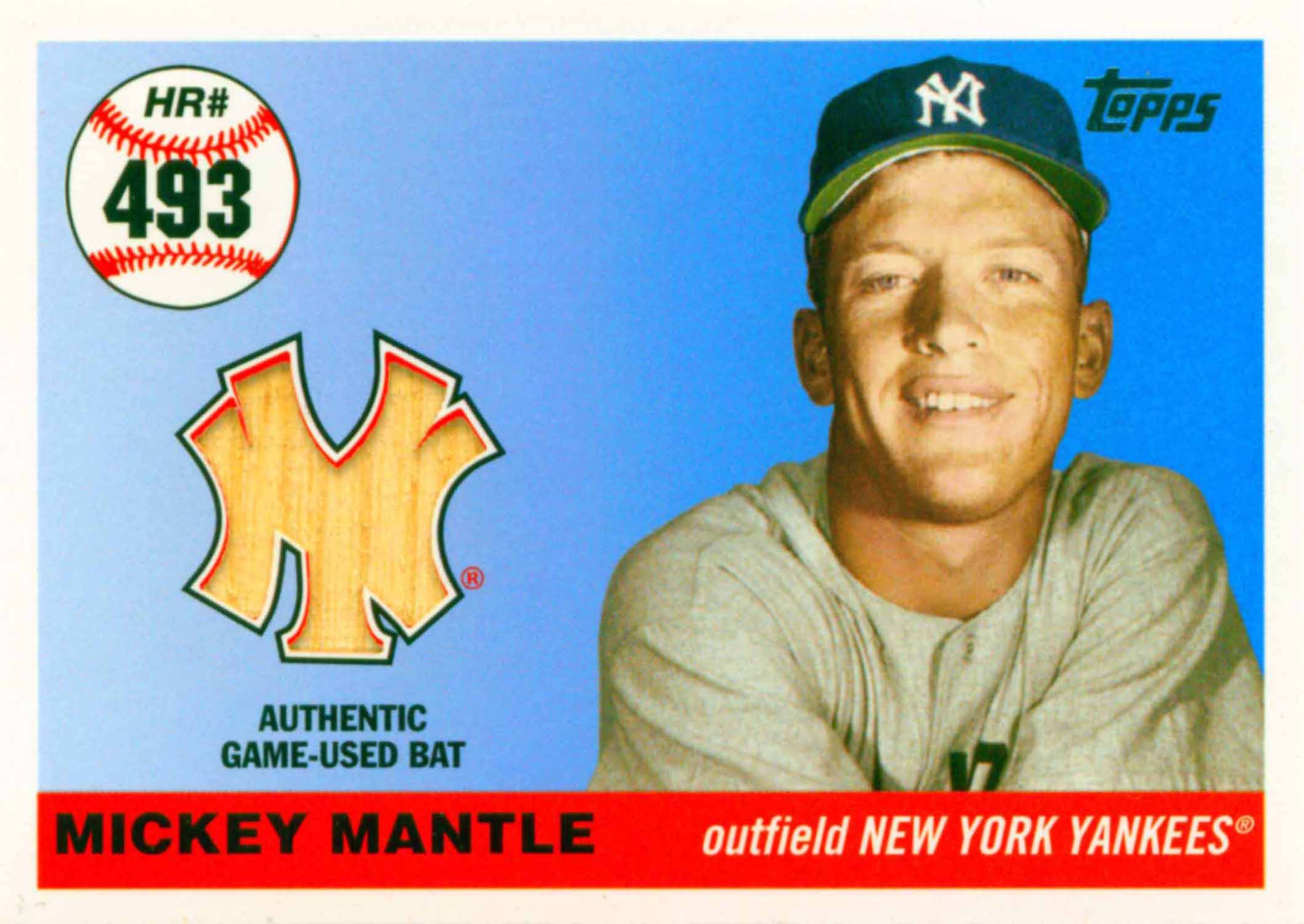 2006 Topps Mantle Home Run History Bat Relics