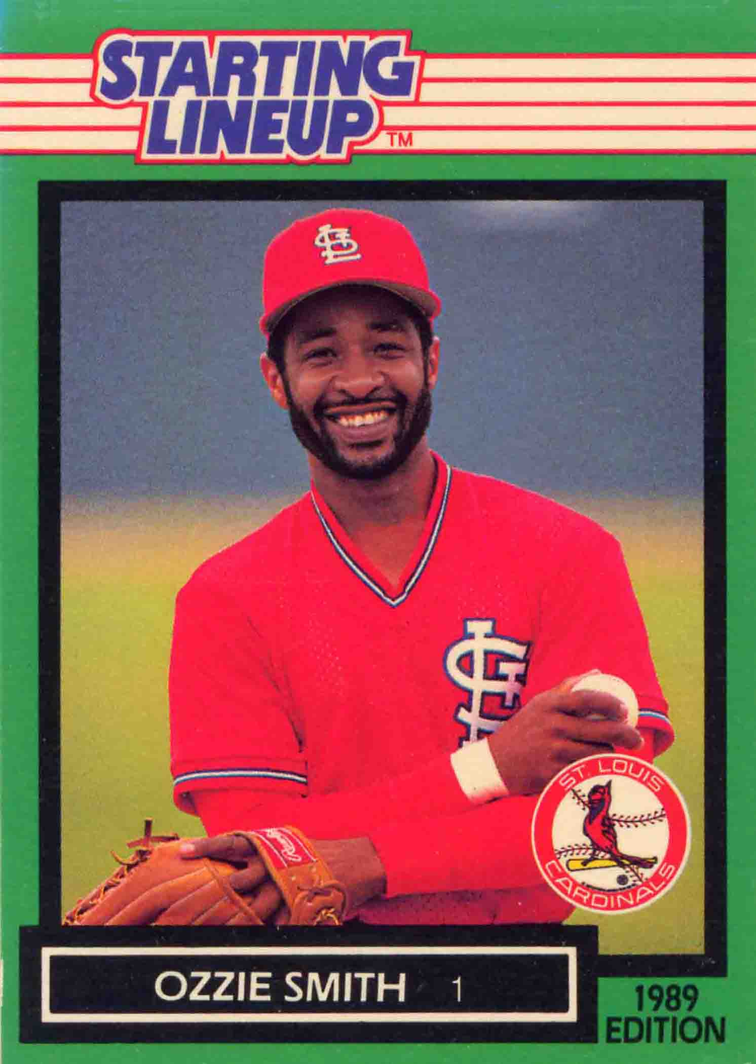 ST Kenner Starting Lineup Card LOUIS CARDINALS 1989  OZZIE SMITH 