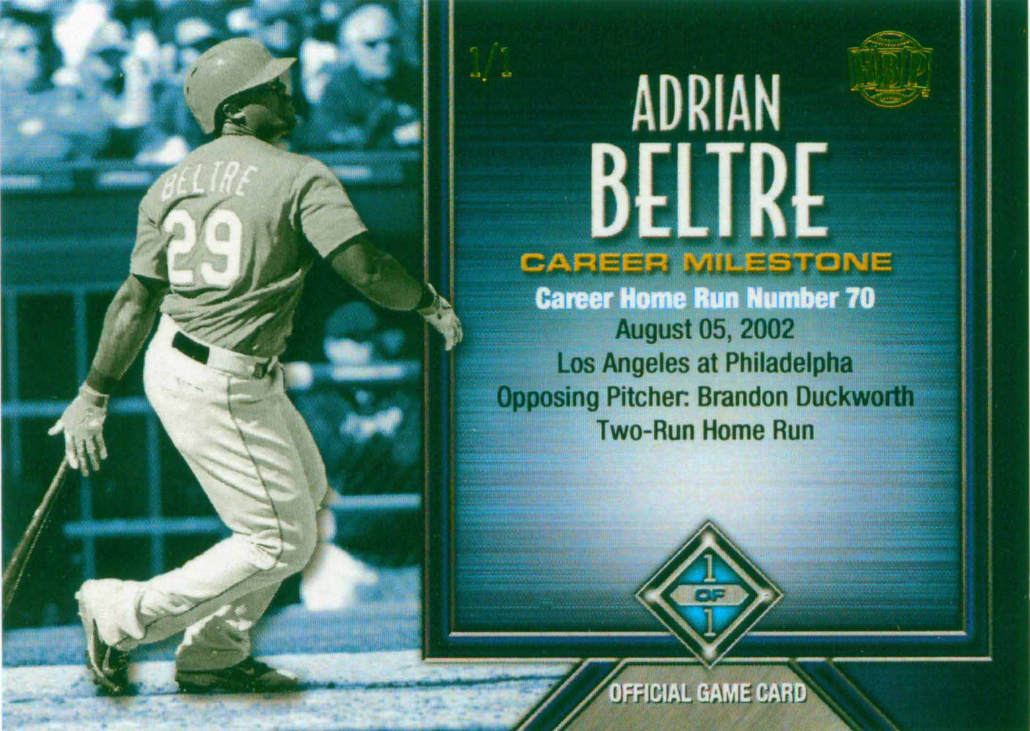 2017 Honus Bonus Fantasy Baseball Career Milestone