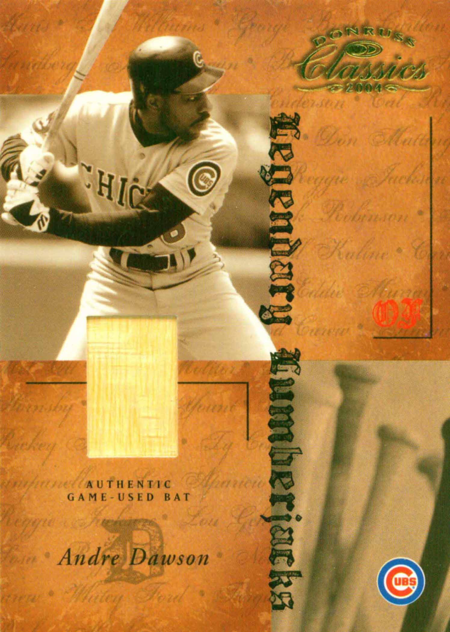 2004 Donruss Classics Legendary Lumberjacks Material