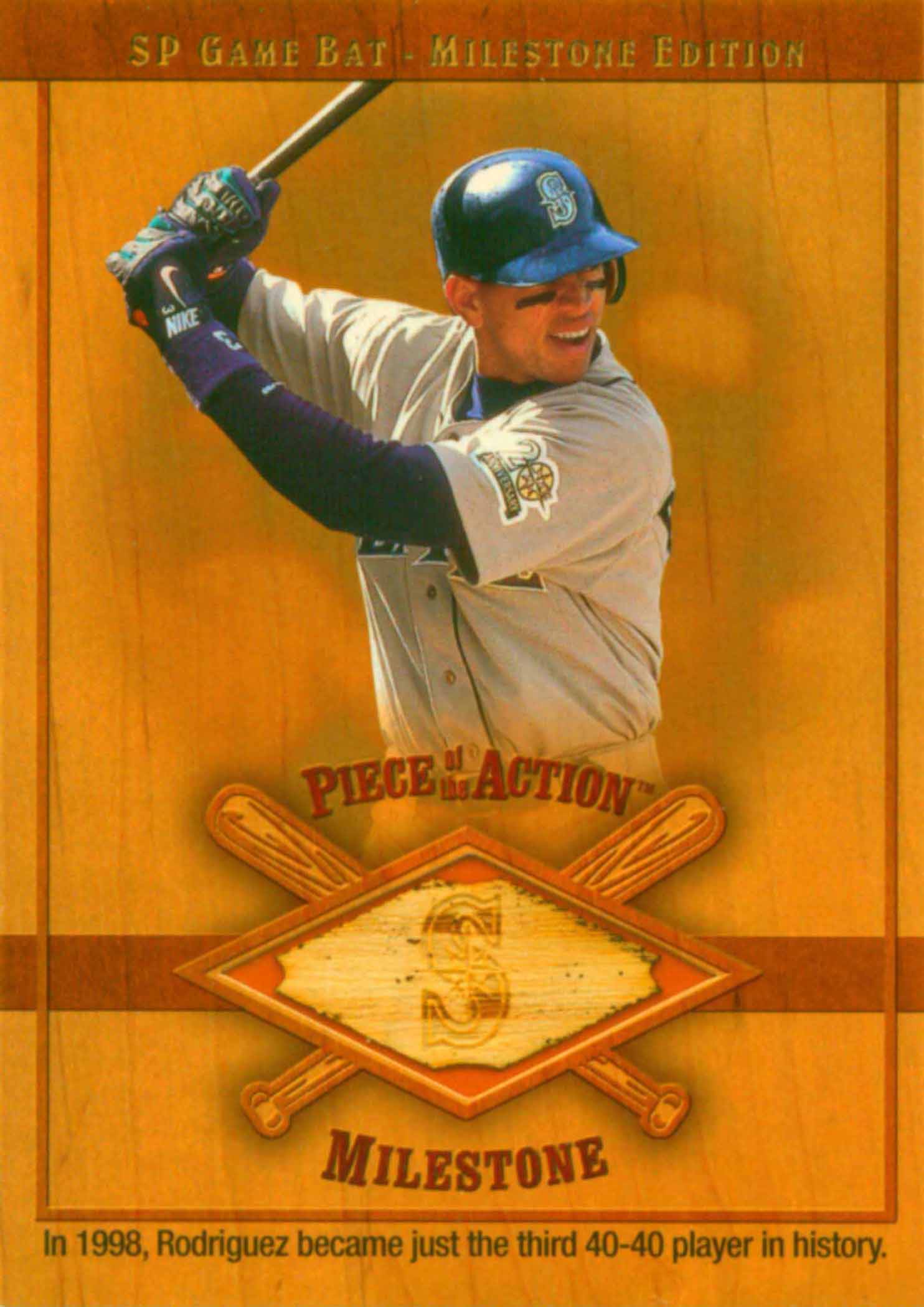 2001 SP Game Bat Milestone Piece of Action Milestone