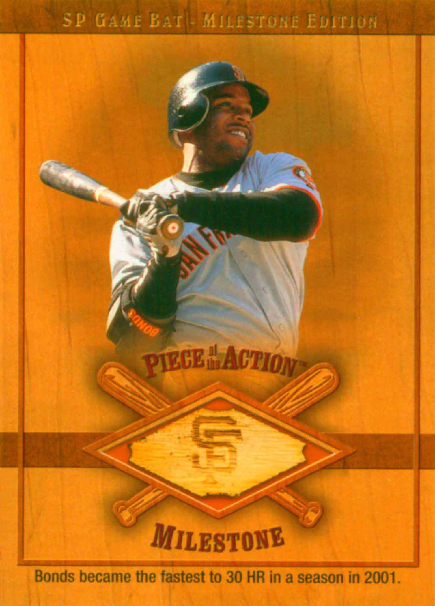 2001 SP Game Bat Milestone Piece of Action Milestone