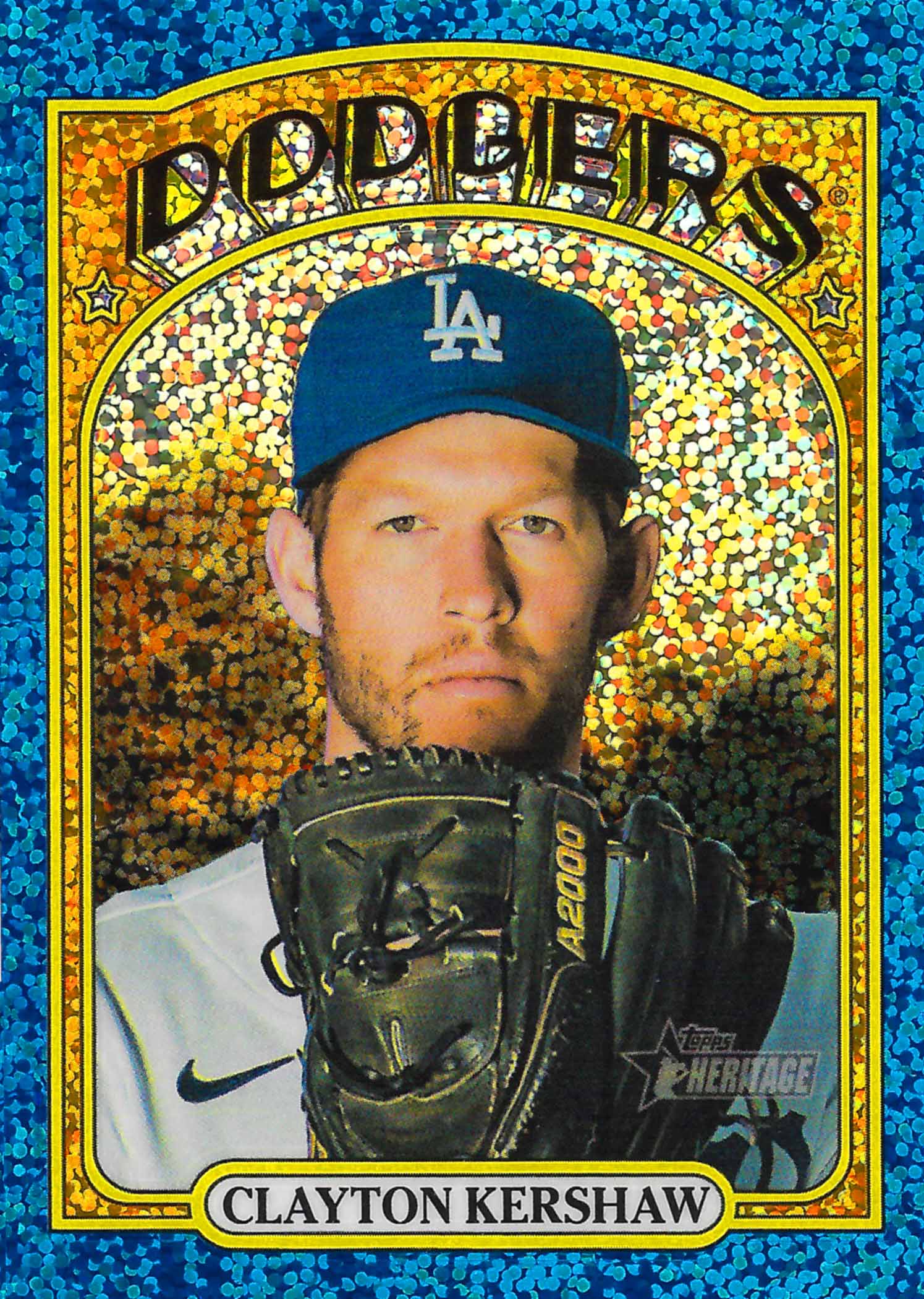 2021 Topps Heritage Chrome Blue Sparkle