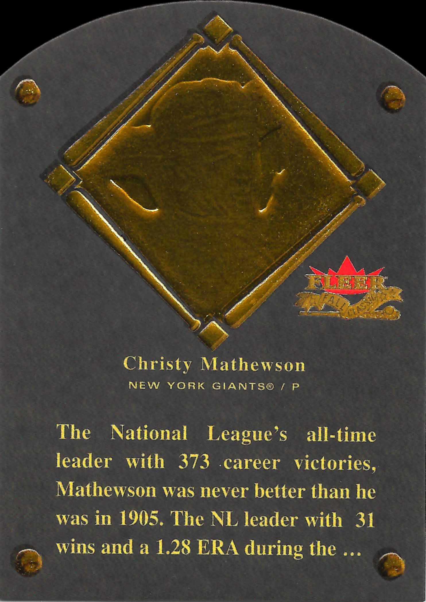 2002 Fleer Fall Classics Hall of Fame Plaque