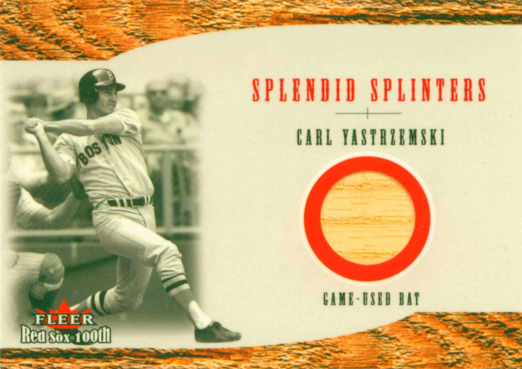 2001 Fleer Red Sox 100th Splendid Splinters Game Bat