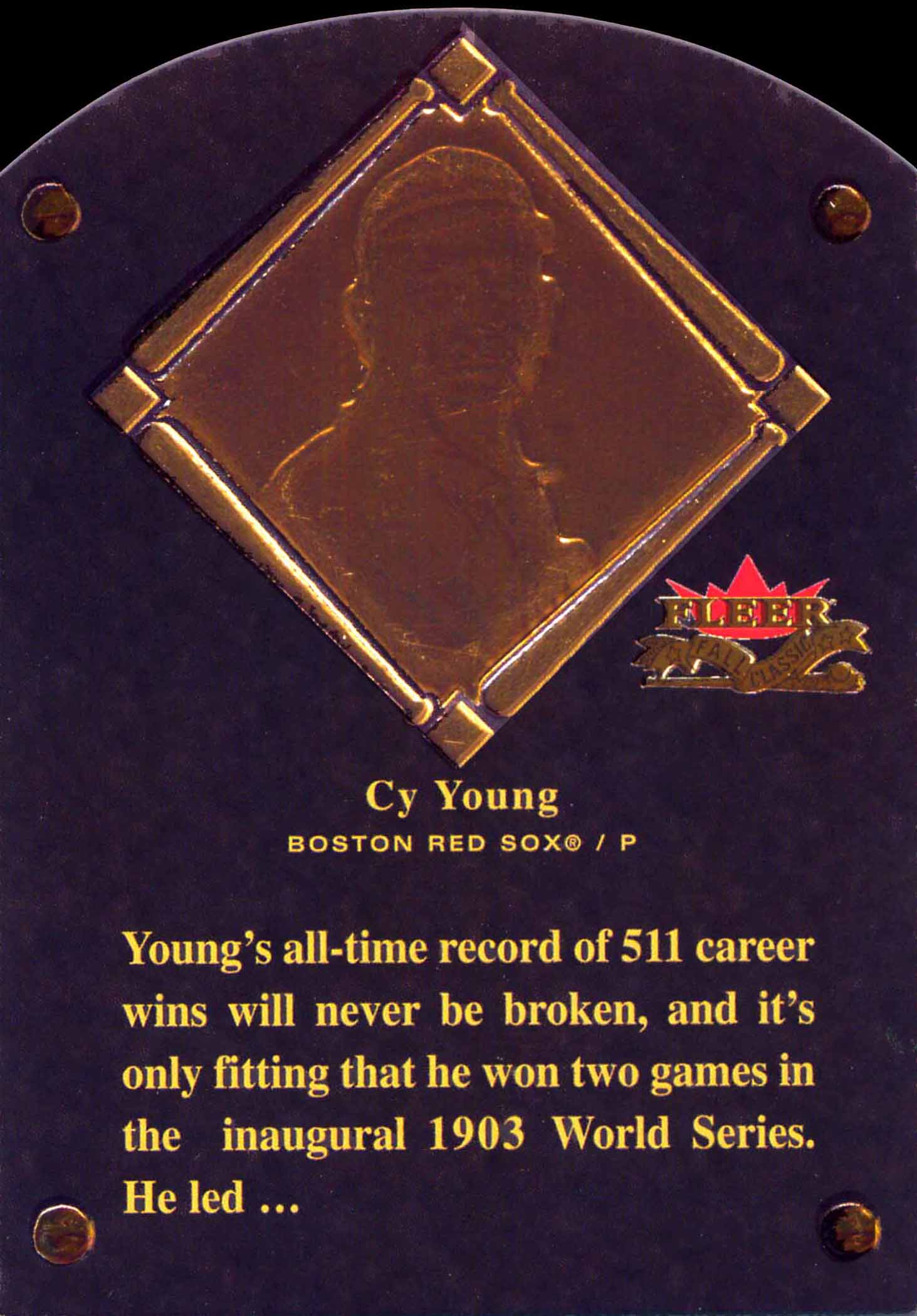 2002 Fleer Fall Classics Hall of Fame Plaque