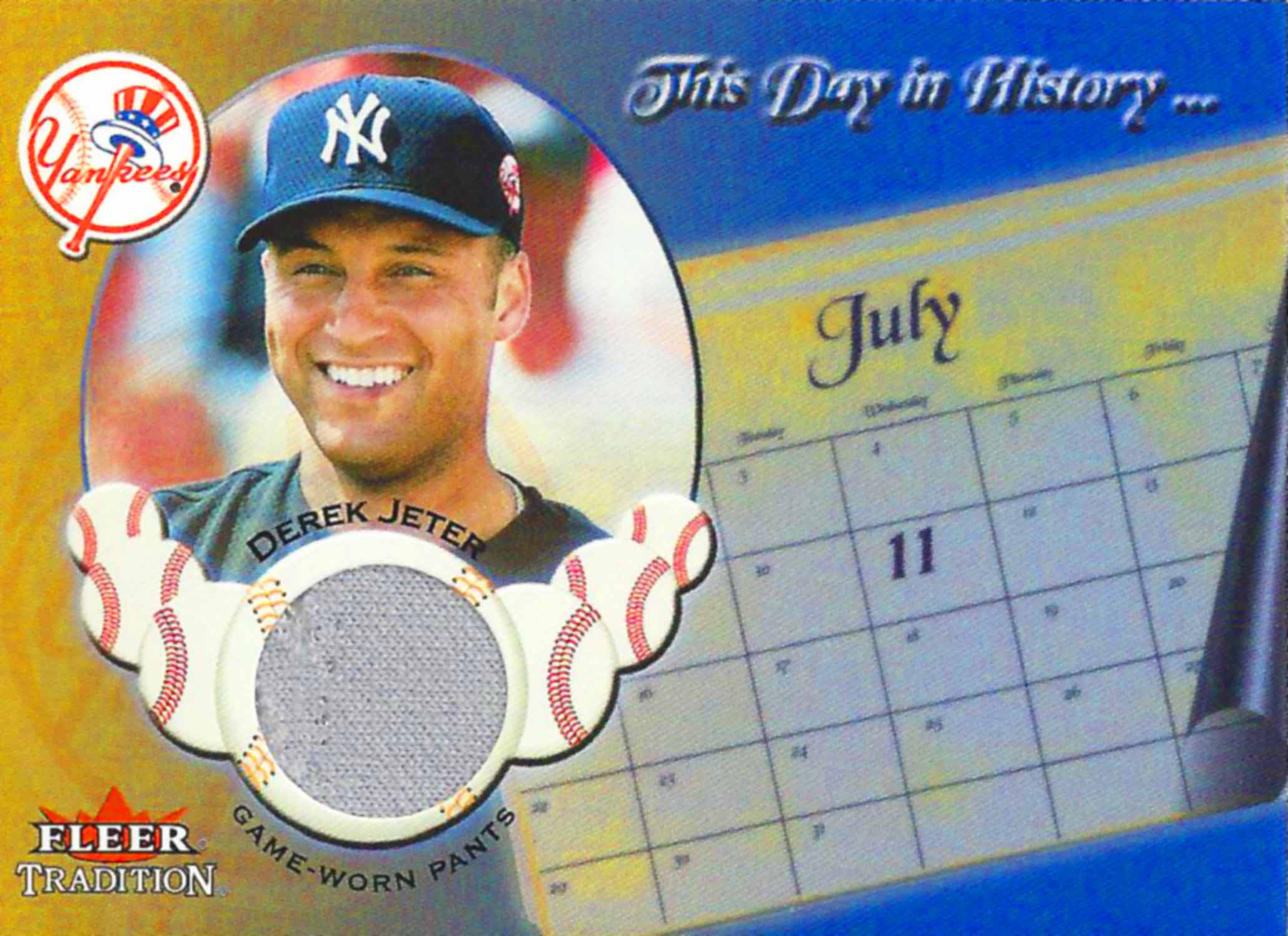 2002 Fleer Tradition Update This Day In History Game Used Pants