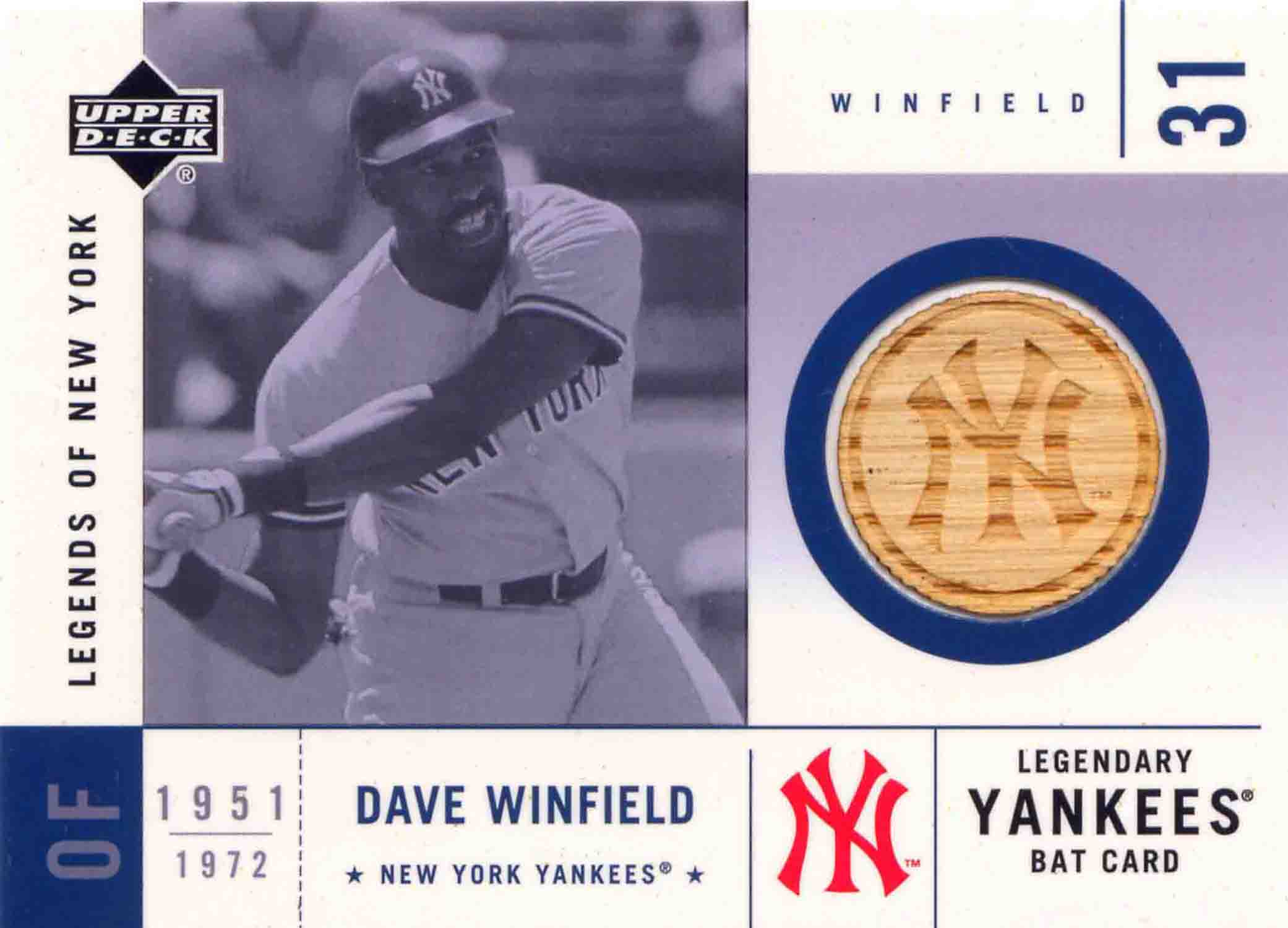 2001 Upper Deck Legends of New York Game Bat