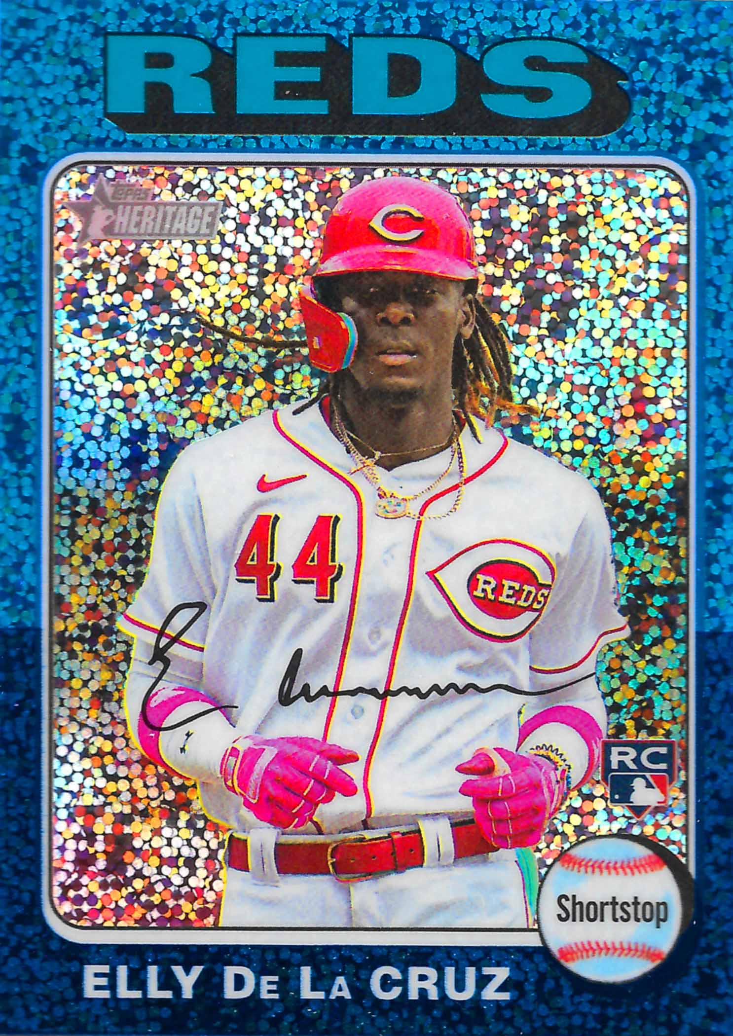 2024 Topps Heritage Chrome Blue Sparkle Refractors