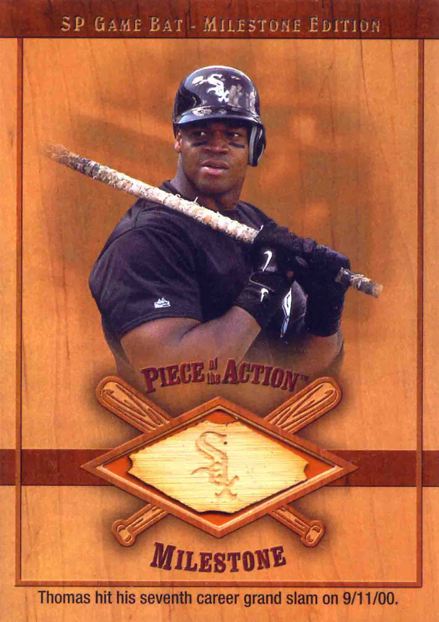 2001 SP Game Bat Milestone Piece of Action Milestone