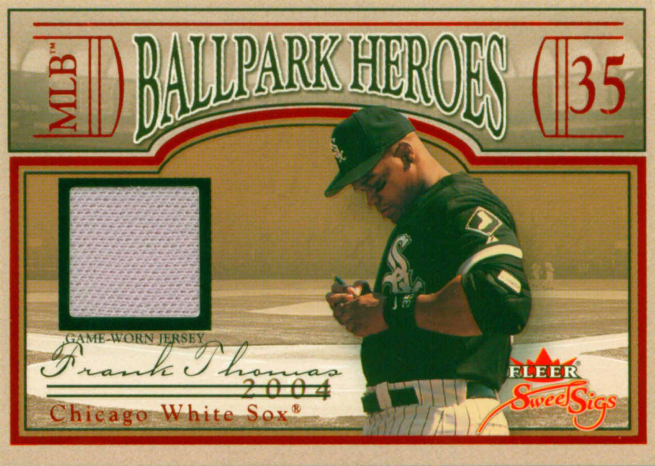 2004 Fleer Sweet Sigs Ballpark Heroes Jersey Red
