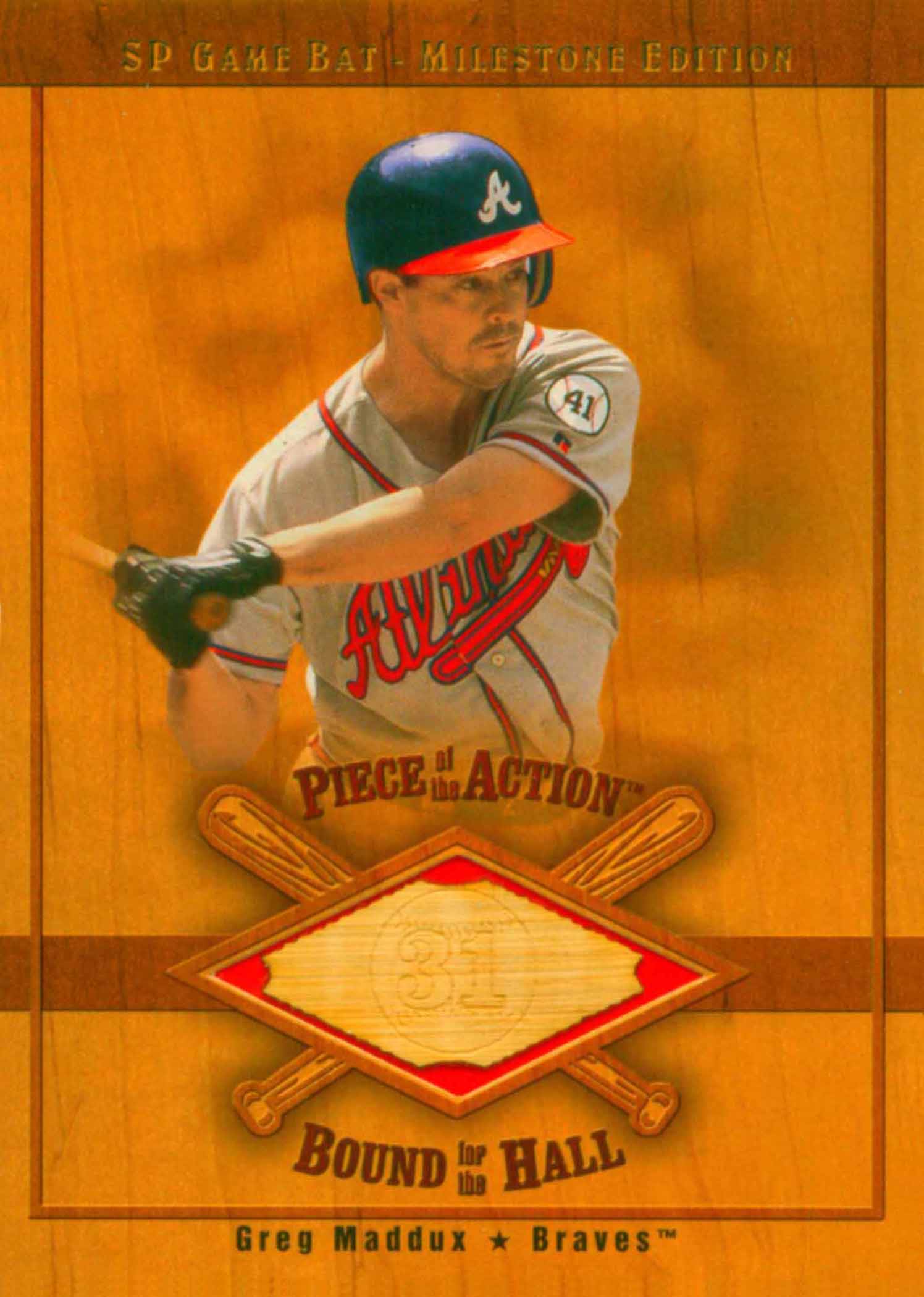 2001 SP Game Bat Milestone Piece of Action Bound for the Hall