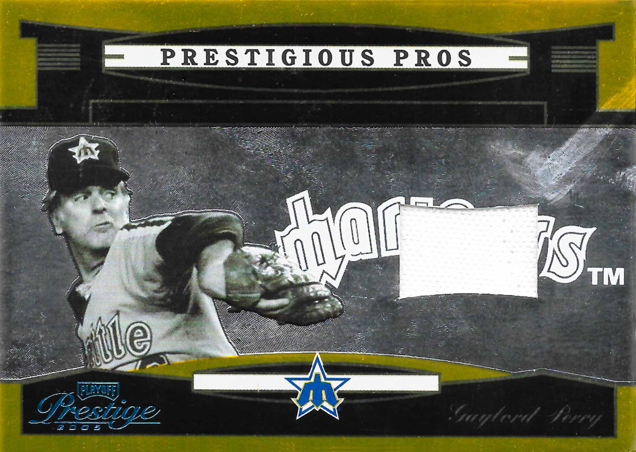 2005 Playoff Prestige Prestigious Pros Material Jersey Gold