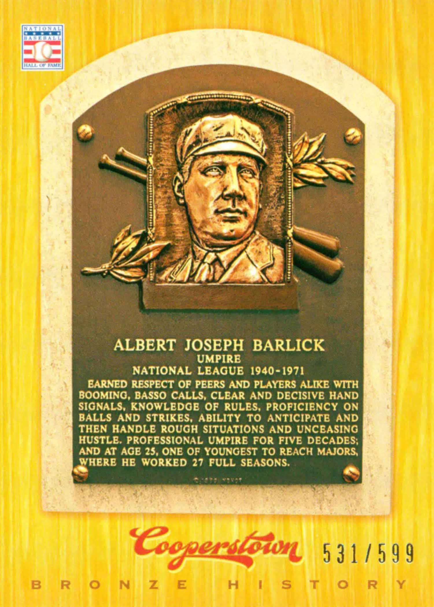 2012 Panini Cooperstown Bronze History