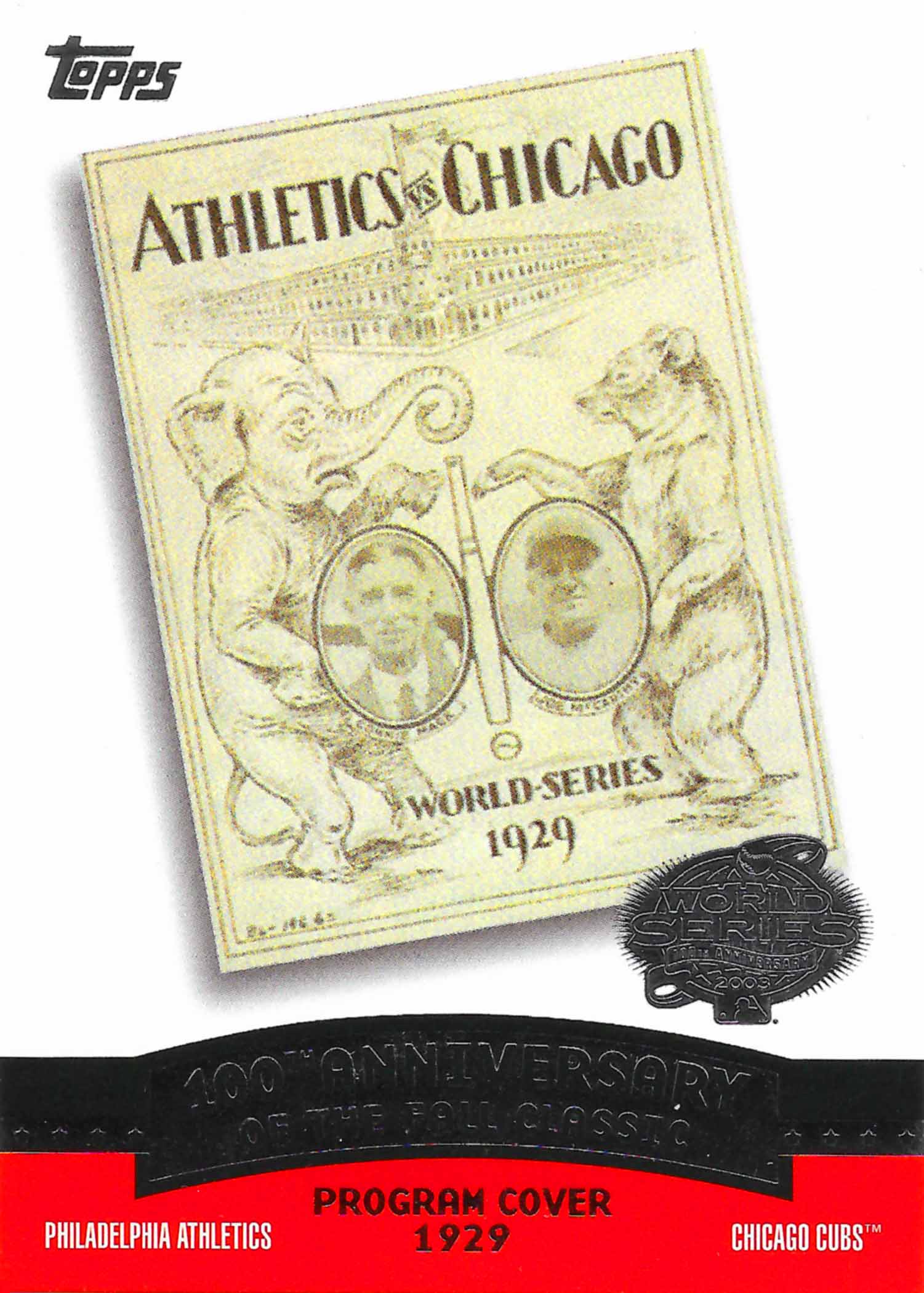 2004 Topps Fall Classic Covers 1929 World Series