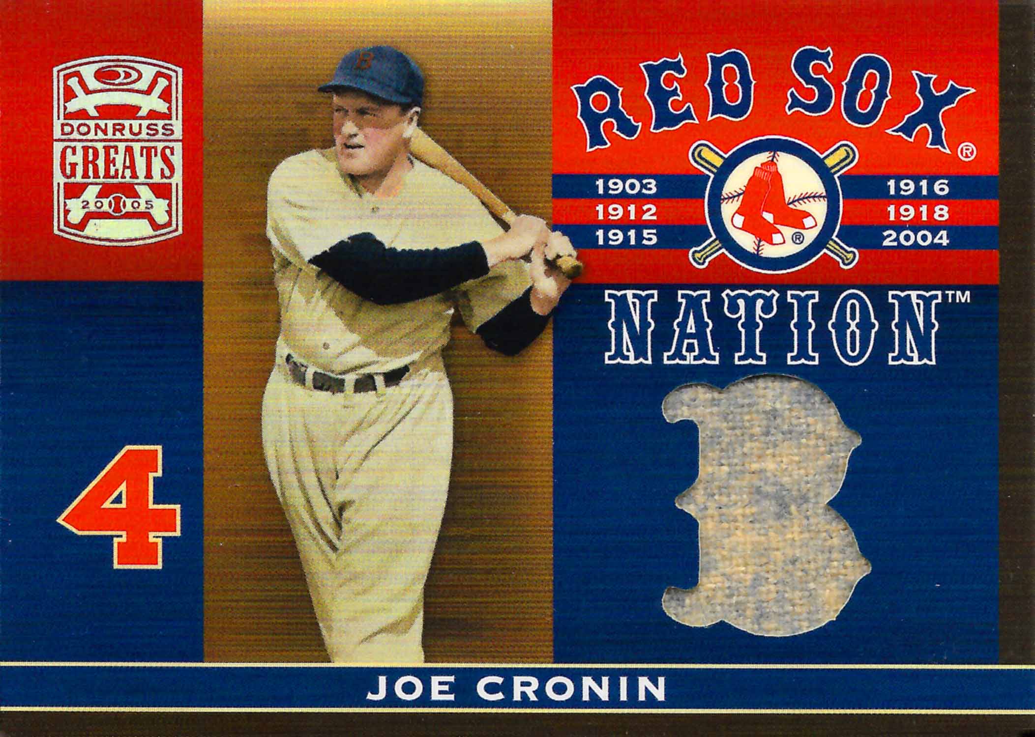 2005 Donruss Greats Sox Nation Material Jersey