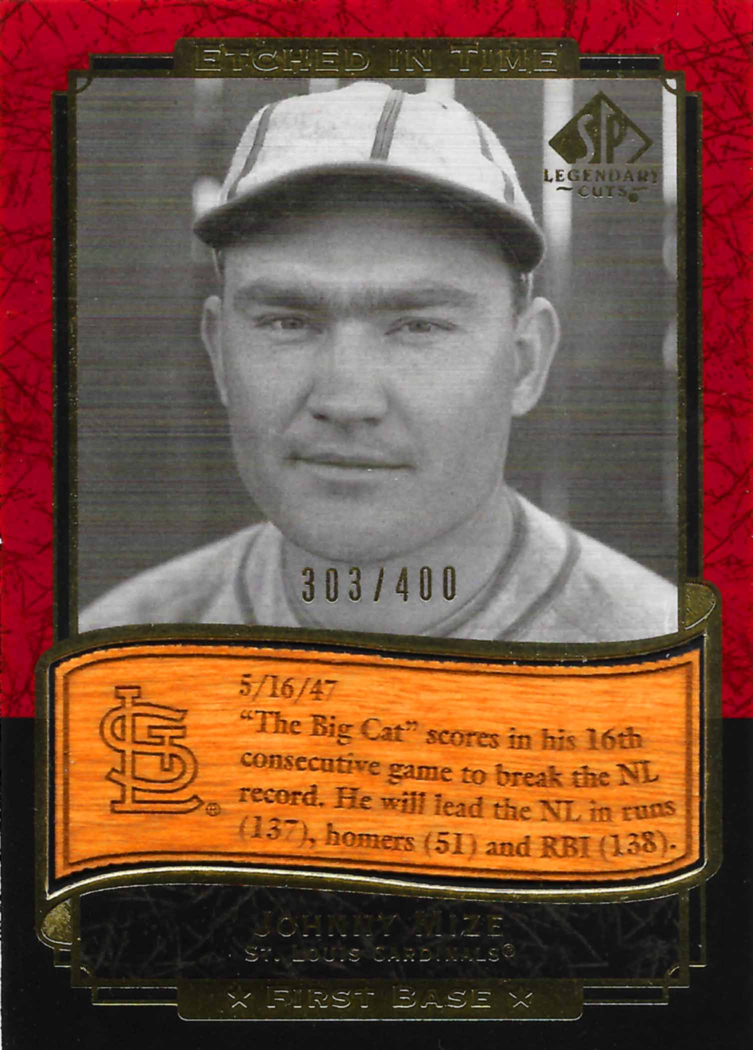 2003 SP Legendary Cuts Etched in Time 400