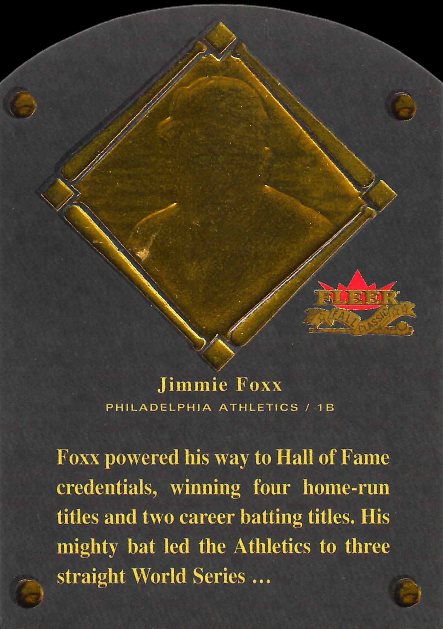 2002 Fleer Fall Classics Hall of Fame Plaque