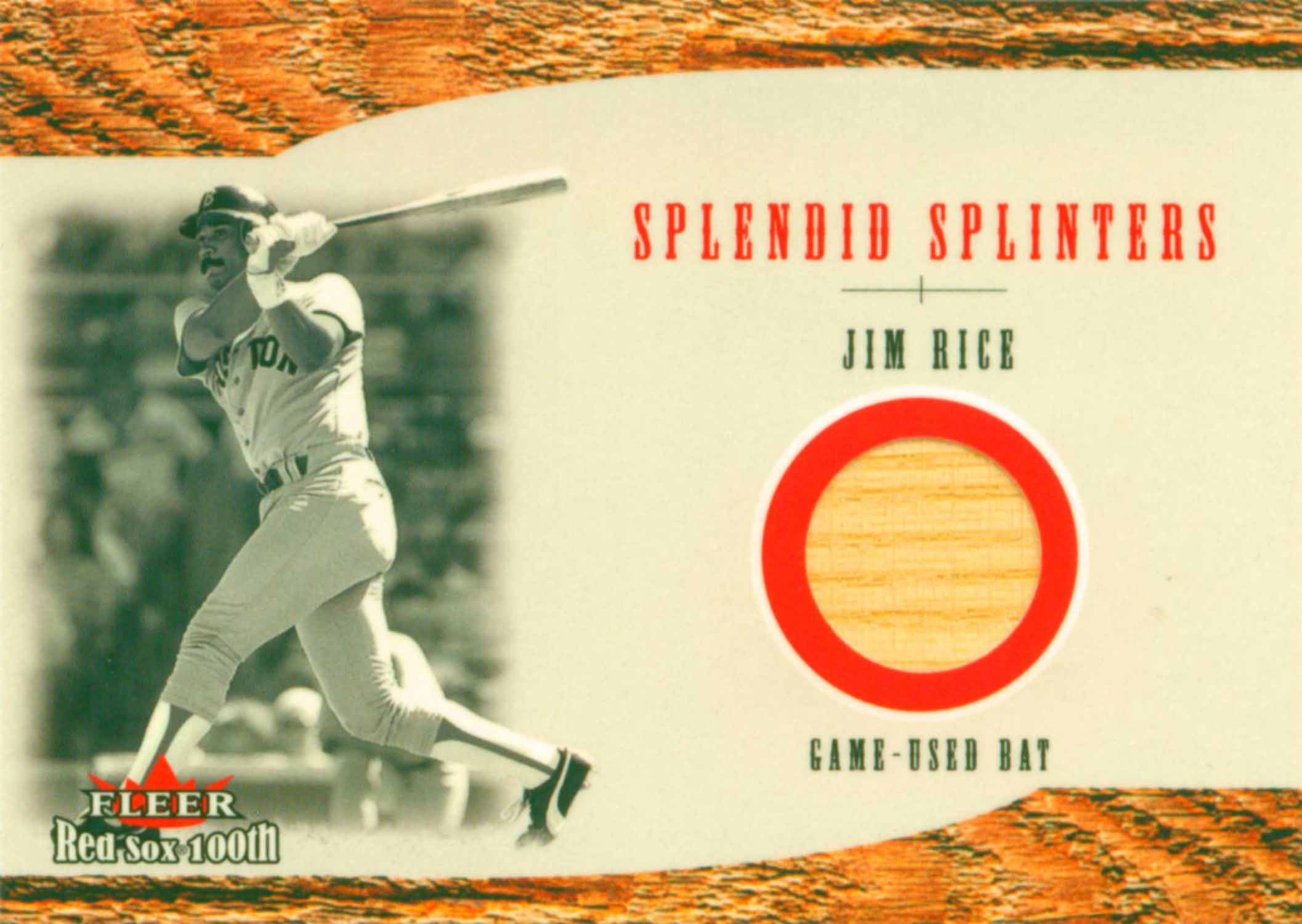 2001 Fleer Red Sox 100th Splendid Splinters Game Bat