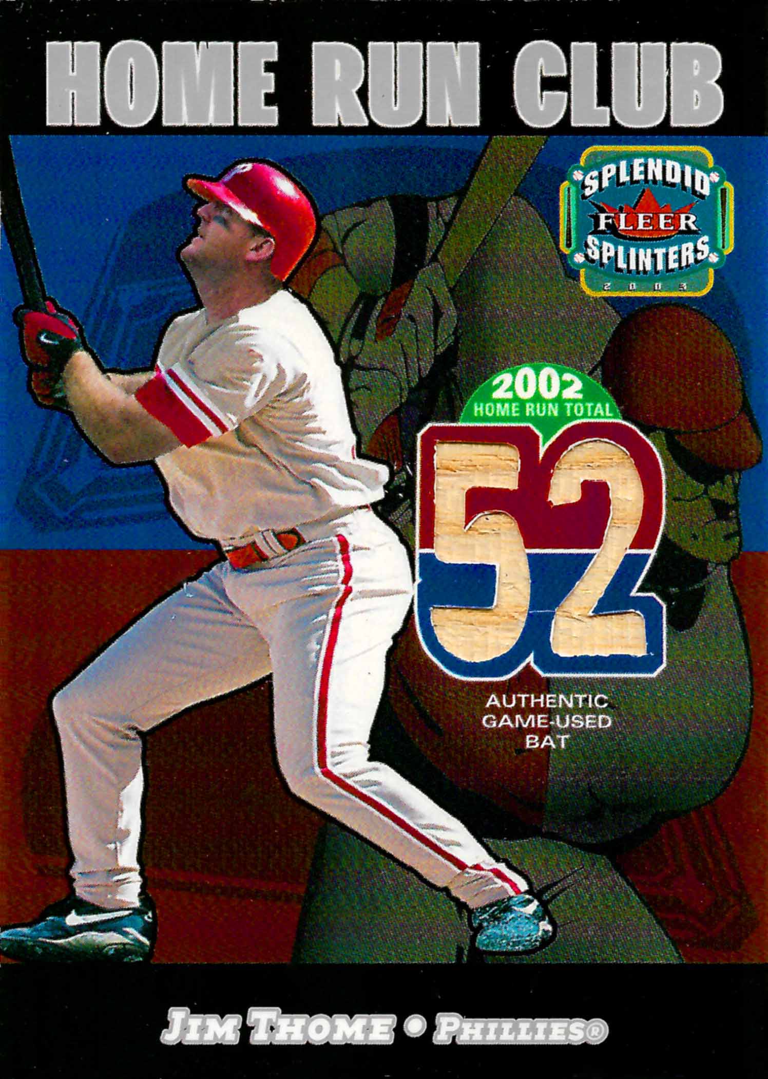 2003 Fleer Splendid Splinters Home Run Club Memorabilia Bat