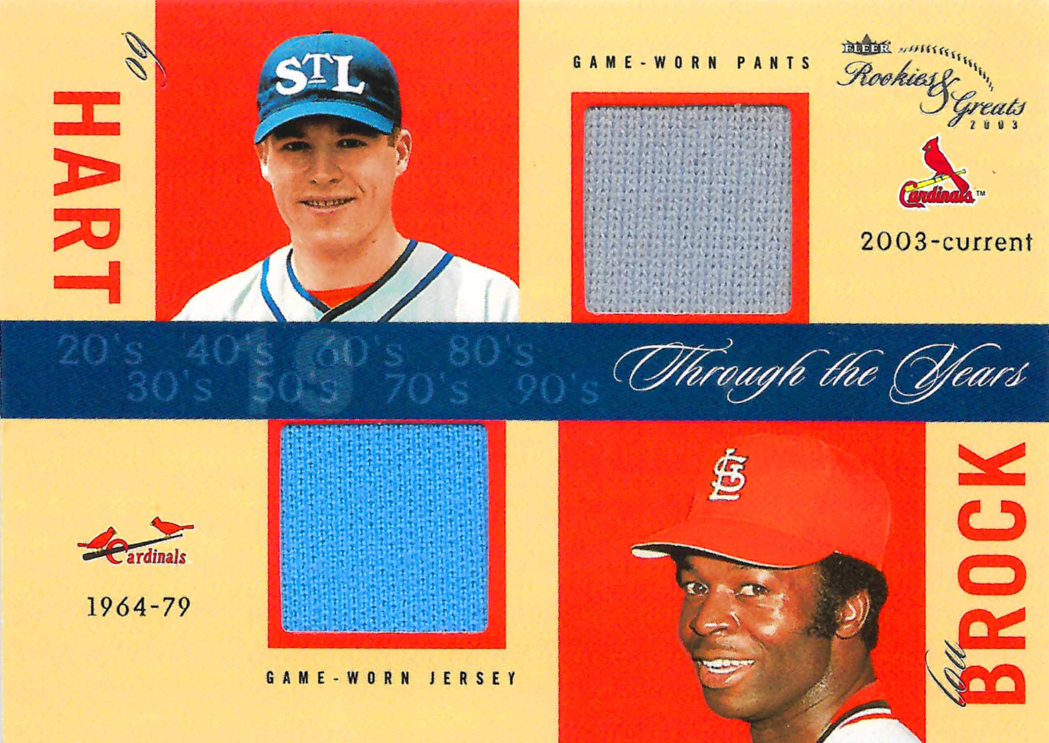 2003 Fleer Rookies and Greats Through the Years Game Used Dual Pants/Jersey