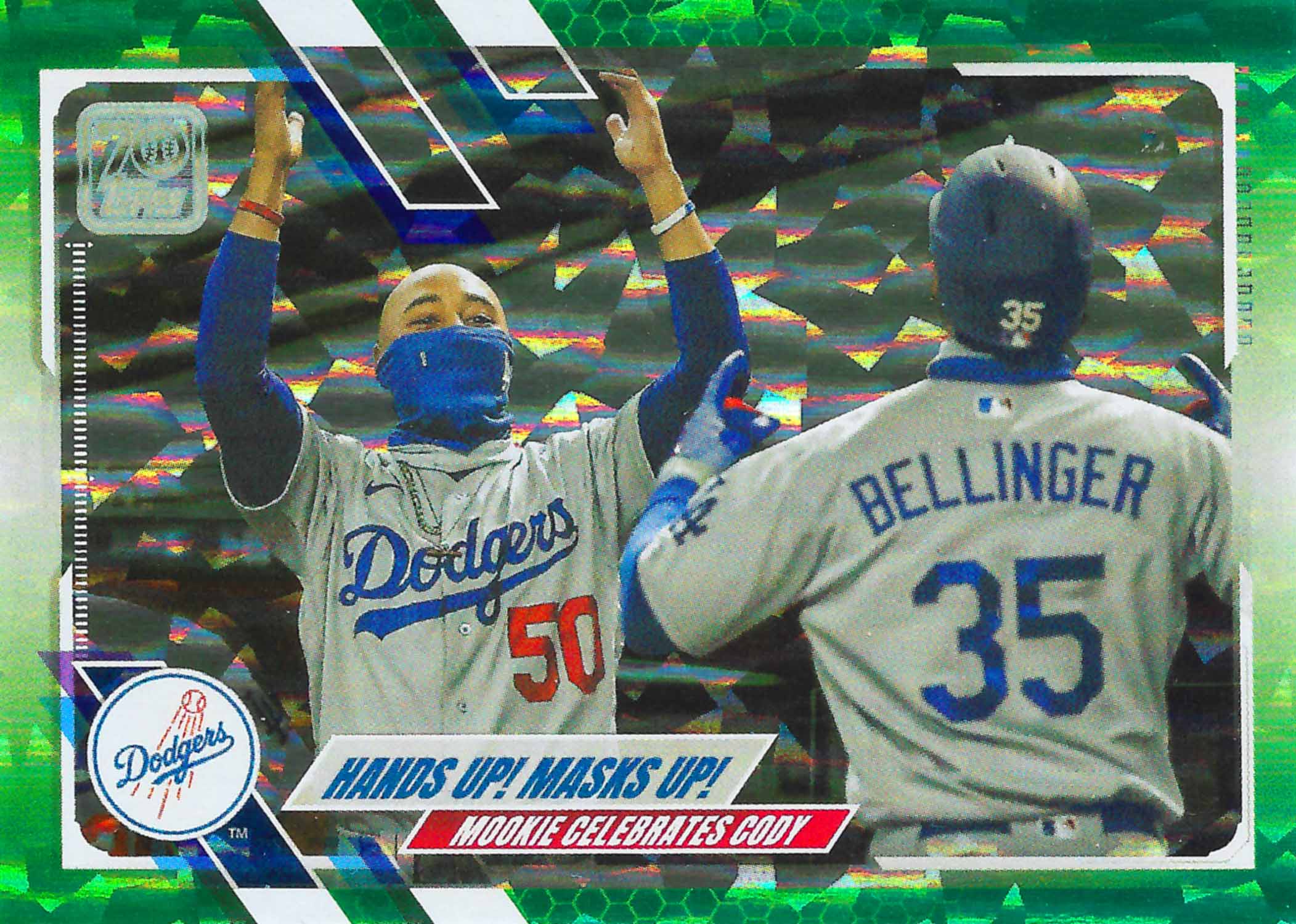 2021 Topps Green Foil Hands Up! Masks Up!