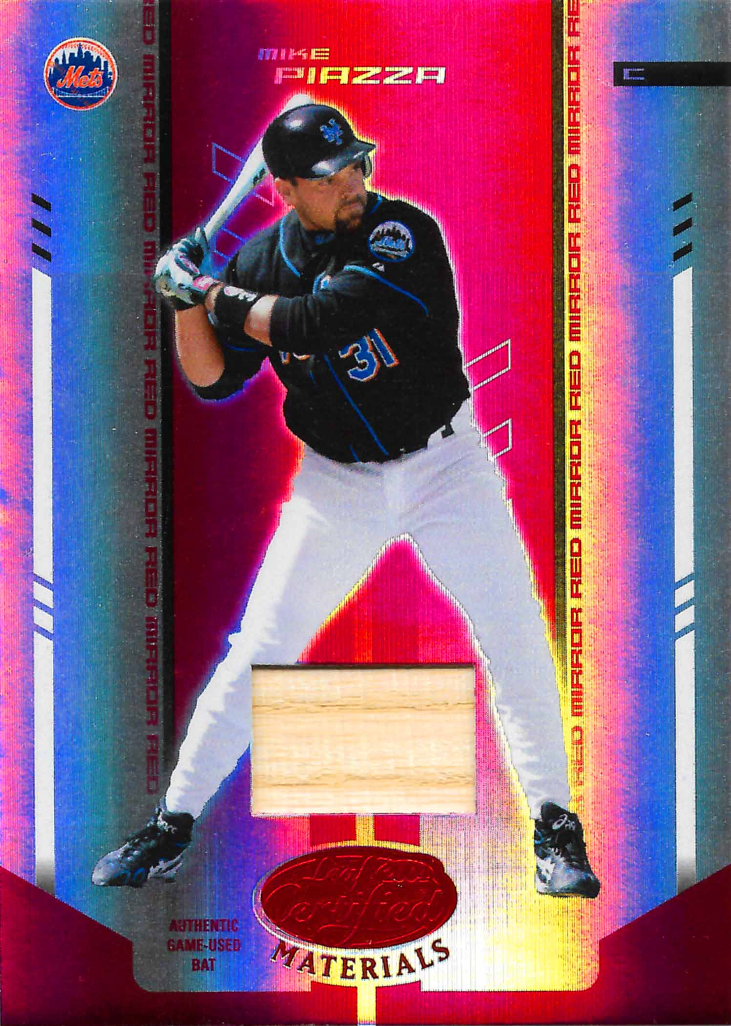 2004 Leaf Certified Materials Mirror Bat Red