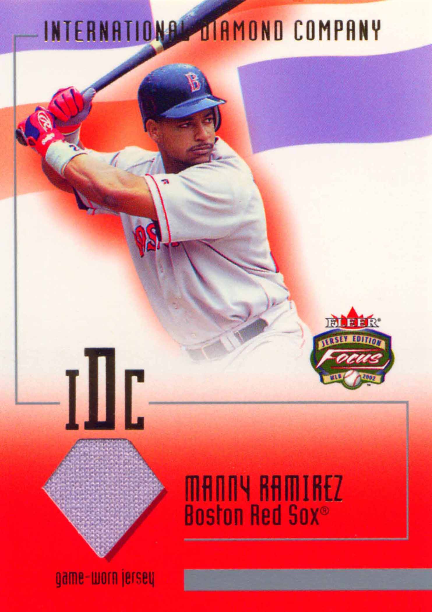 2002 Fleer Focus JE Intl Diamond Co. Game Used Jersey
