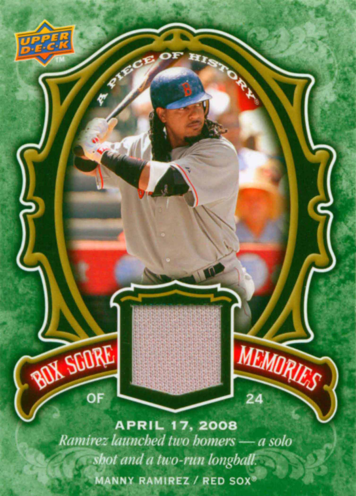 2009 UD A Piece of History Box Score Memories Jersey