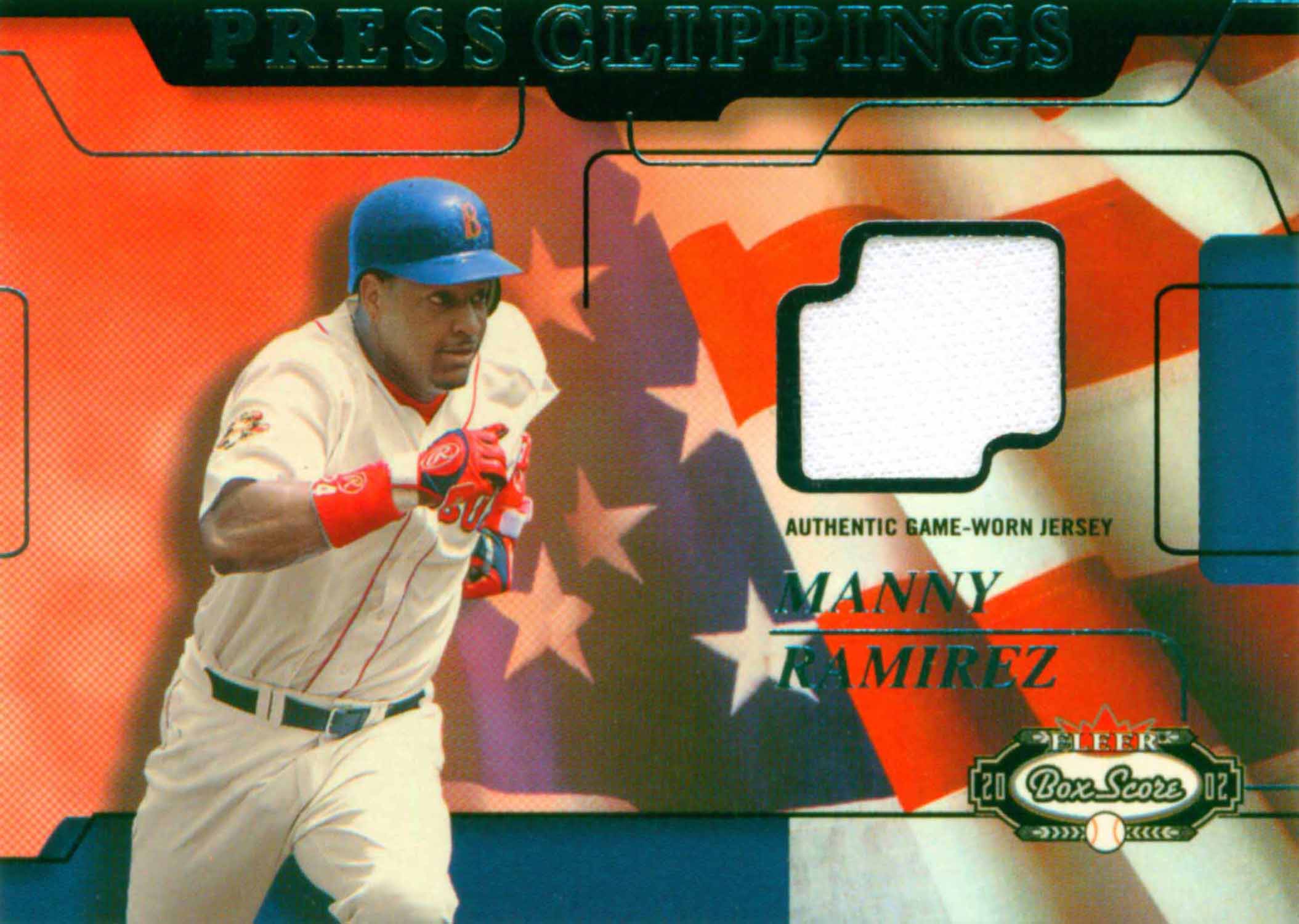 2002 Fleer Box Score Press Clippings Game Used Jersey