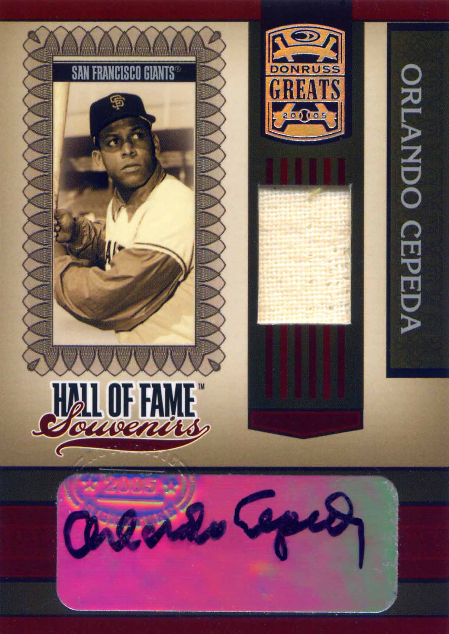 2005 Donruss Greats Hall of Fame Souvenirs Signature Material Jersey Pants
