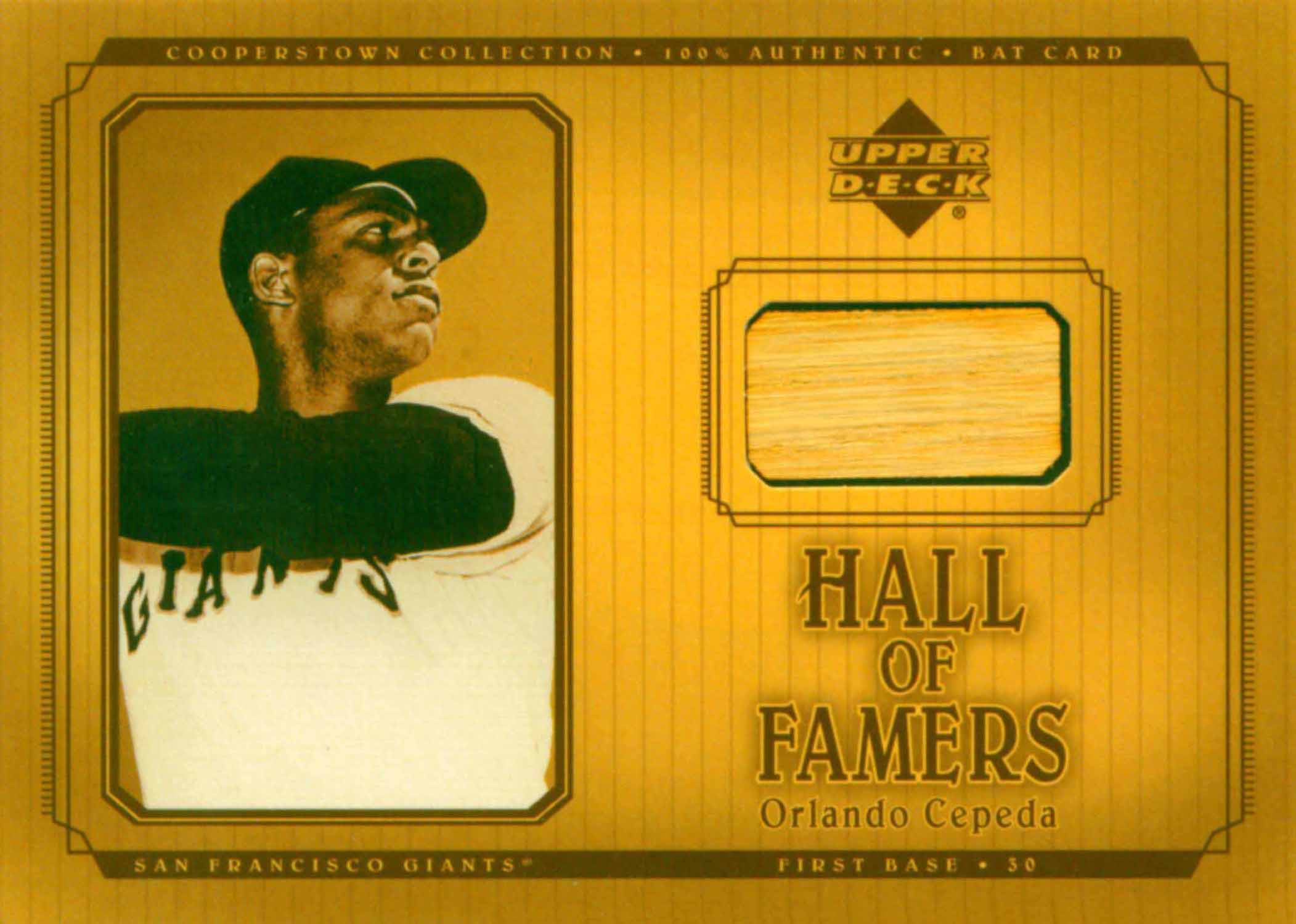 2001 Upper Deck Hall of Famers Game Bat
