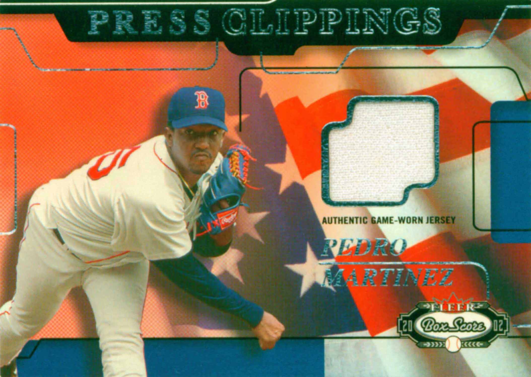 2002 Fleer Box Score Press Clippings Game Used Jersey