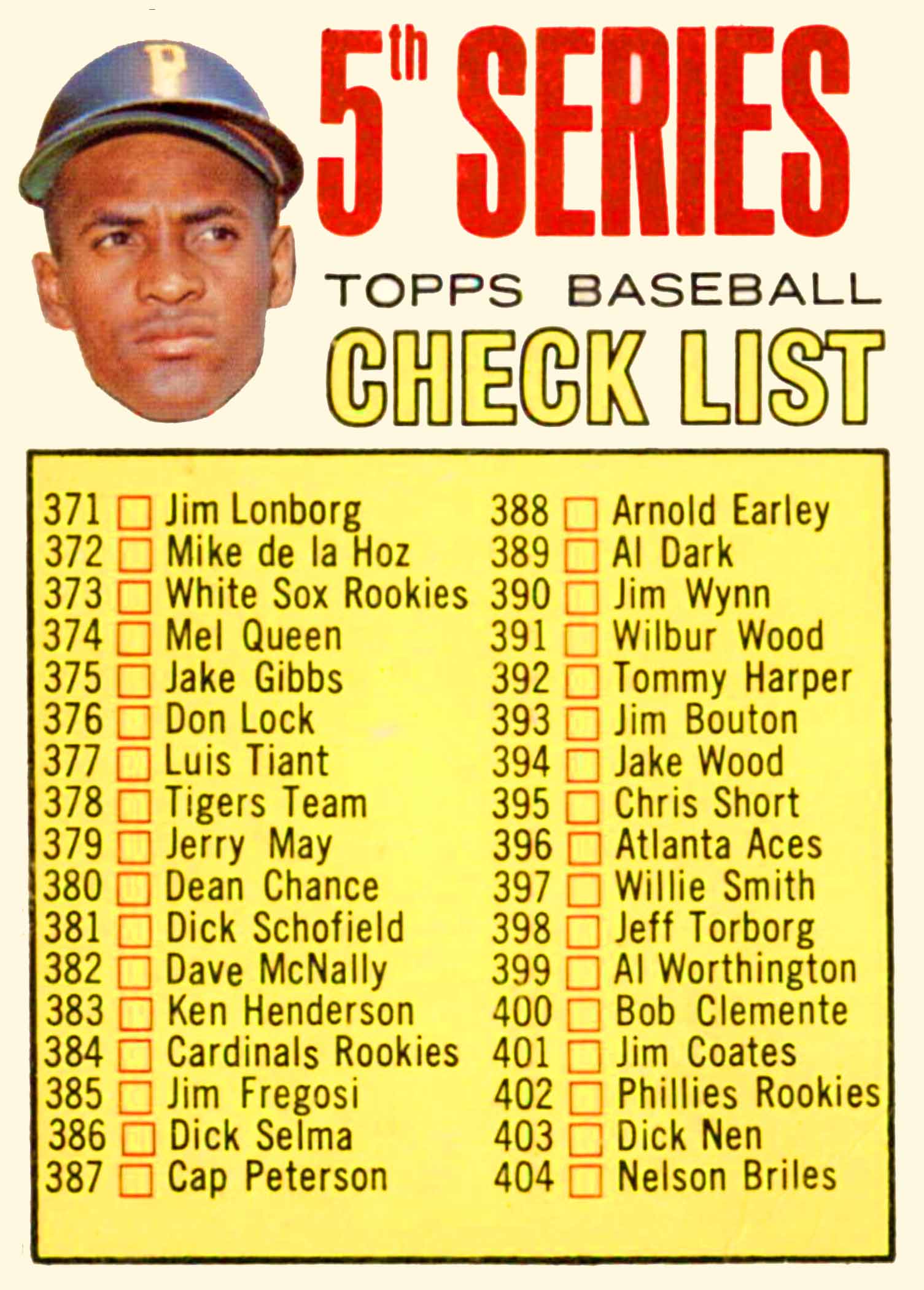1967 Topps Checklist