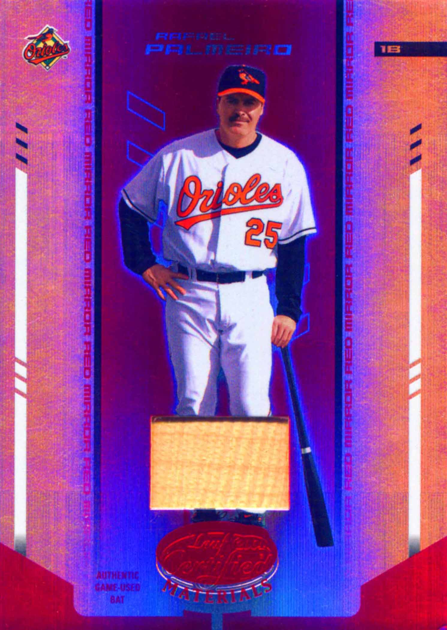 2004 Leaf Certified Materials Mirror Bat Red