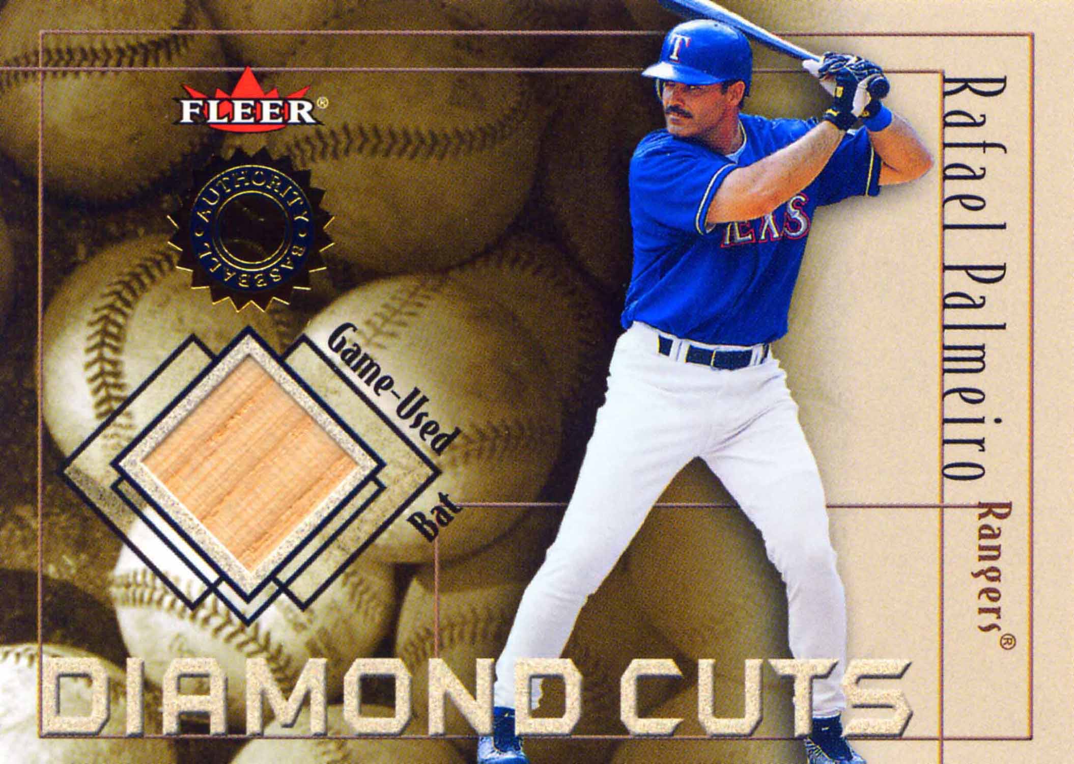 2001 Fleer Authority Diamond Cuts Memorabilia Bat