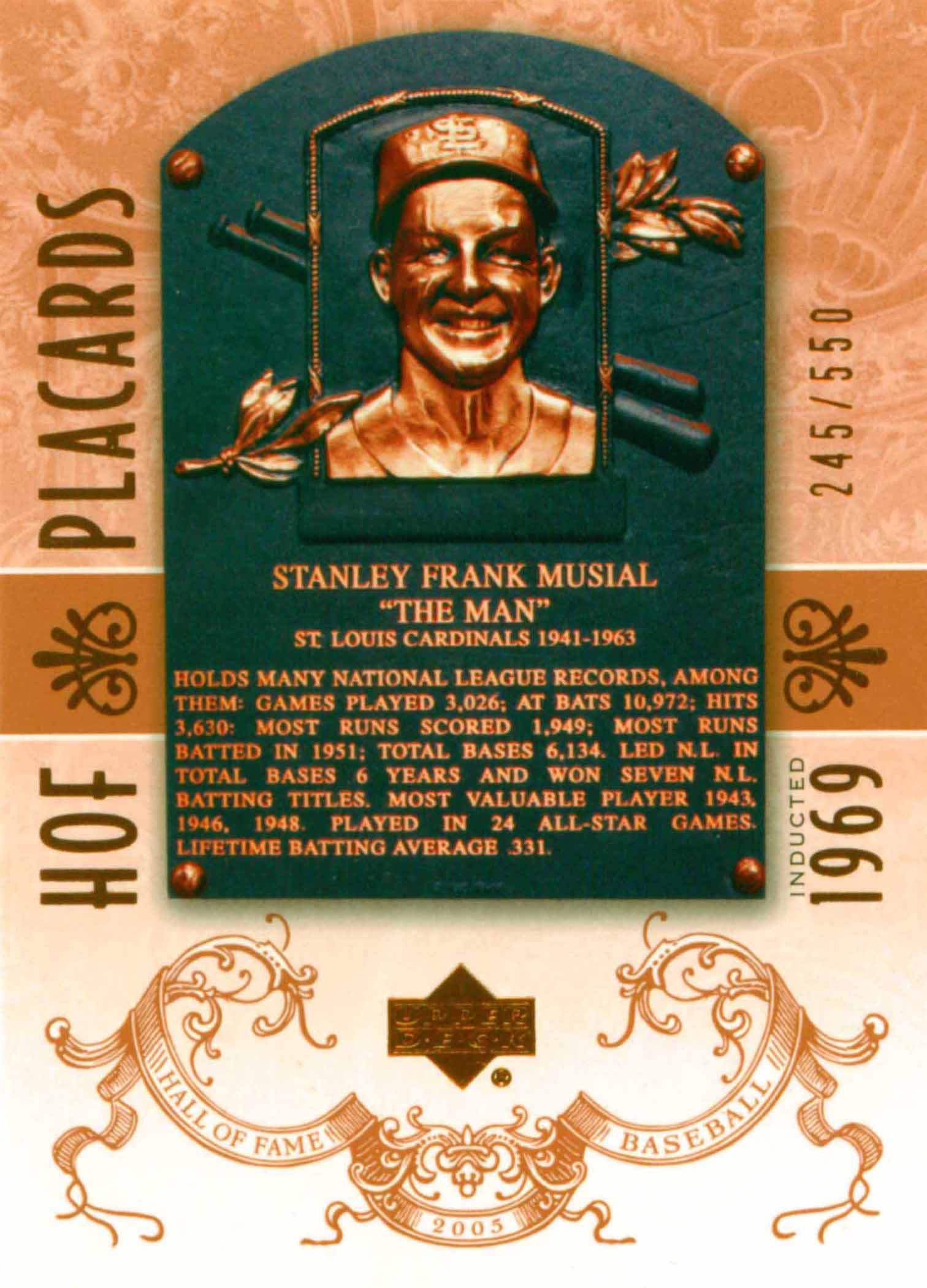 2005 Upper Deck Hall of Fame Placards