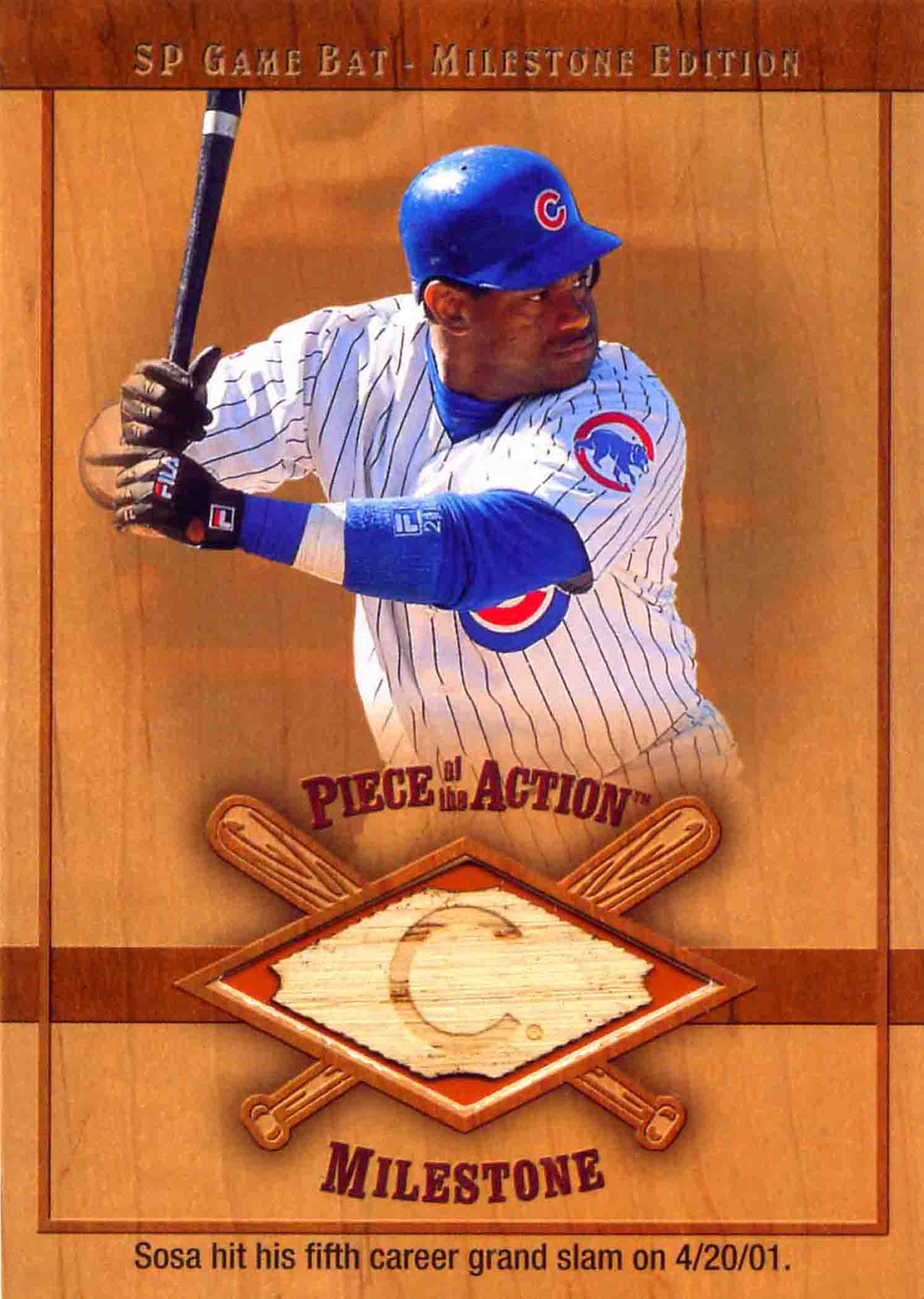 2001 SP Game Bat Milestone Piece of Action Milestone