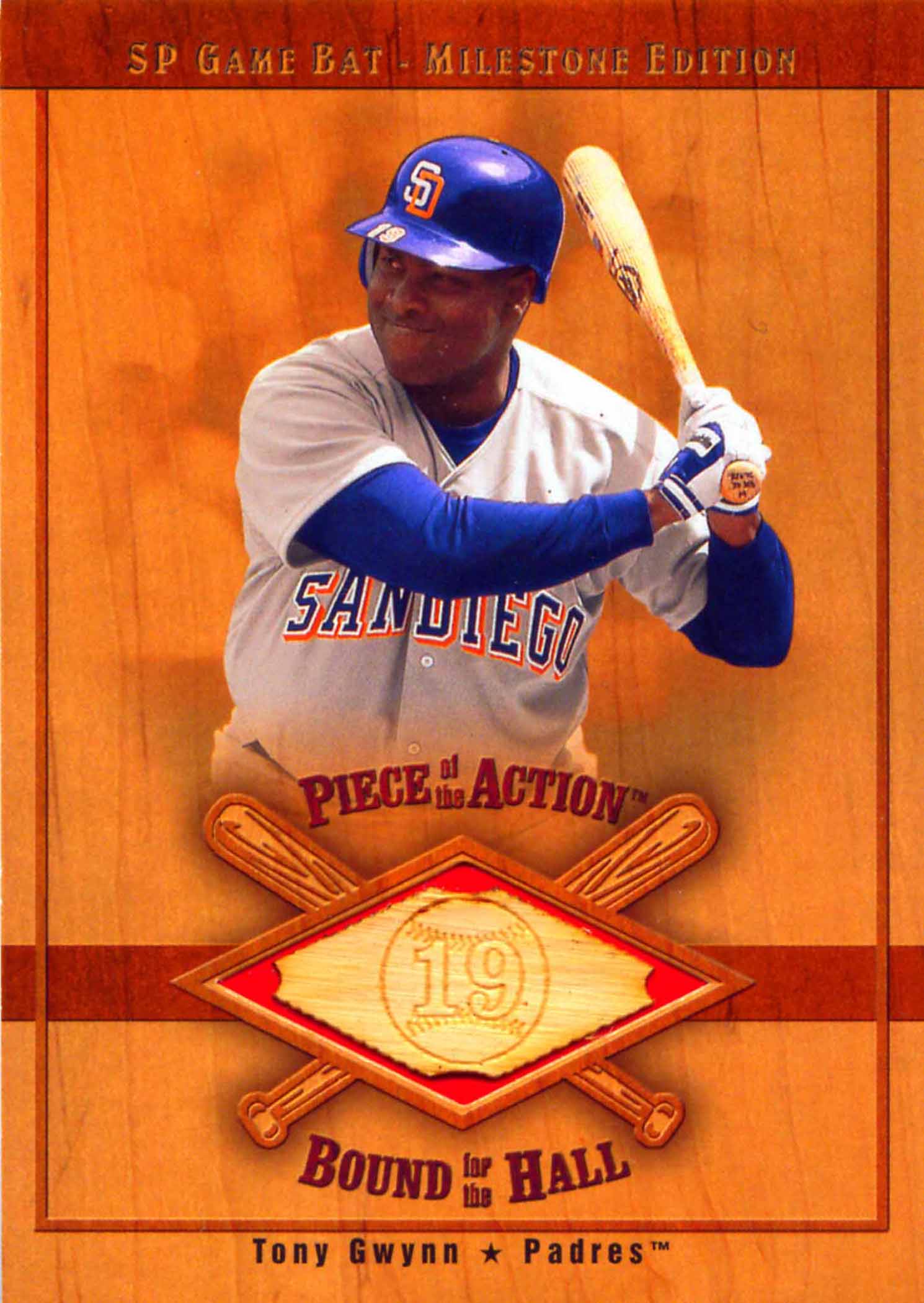 2001 SP Game Bat Milestone Piece of Action Bound for the Hall
