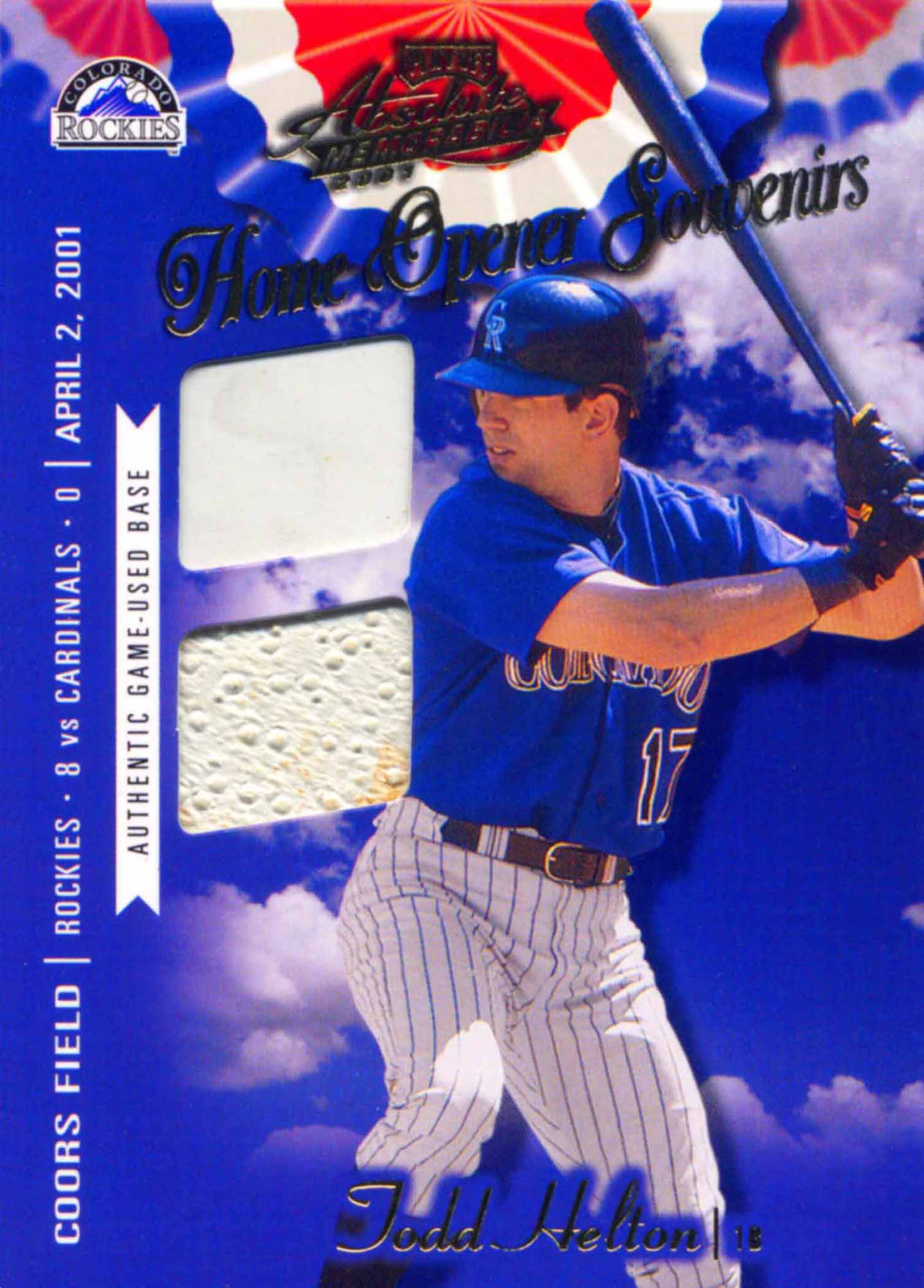 2001 Absolute Memorabilia Home Opener Souvenirs Double