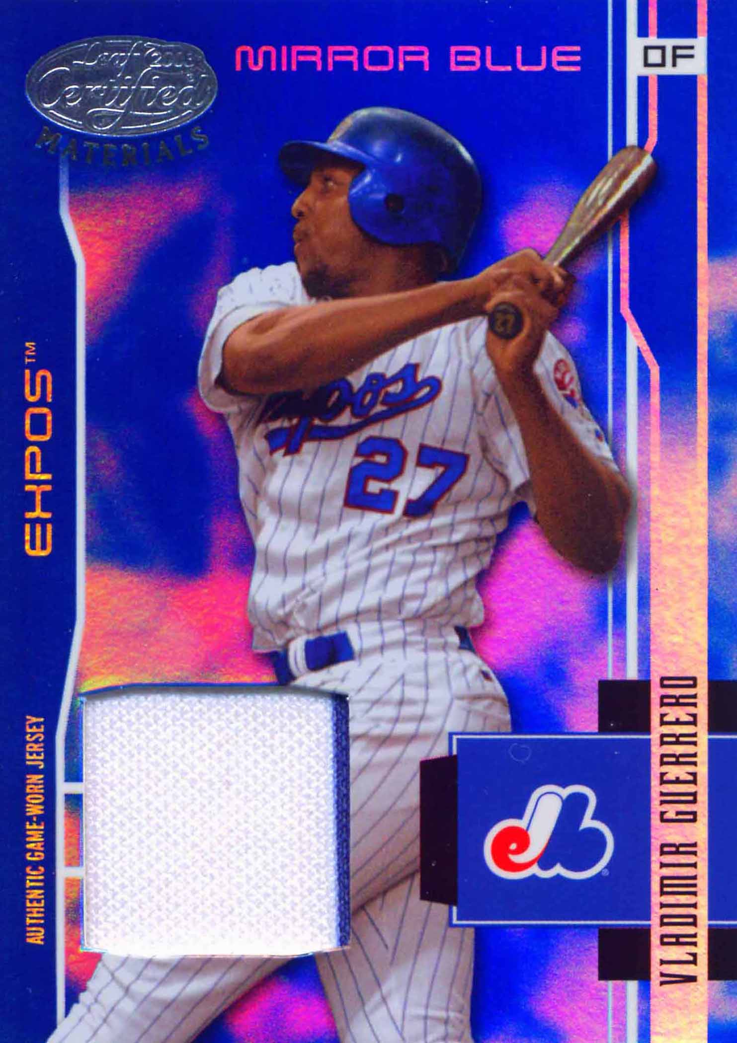 2003 Leaf Certified Materials Mirror Blue Materials Jersey