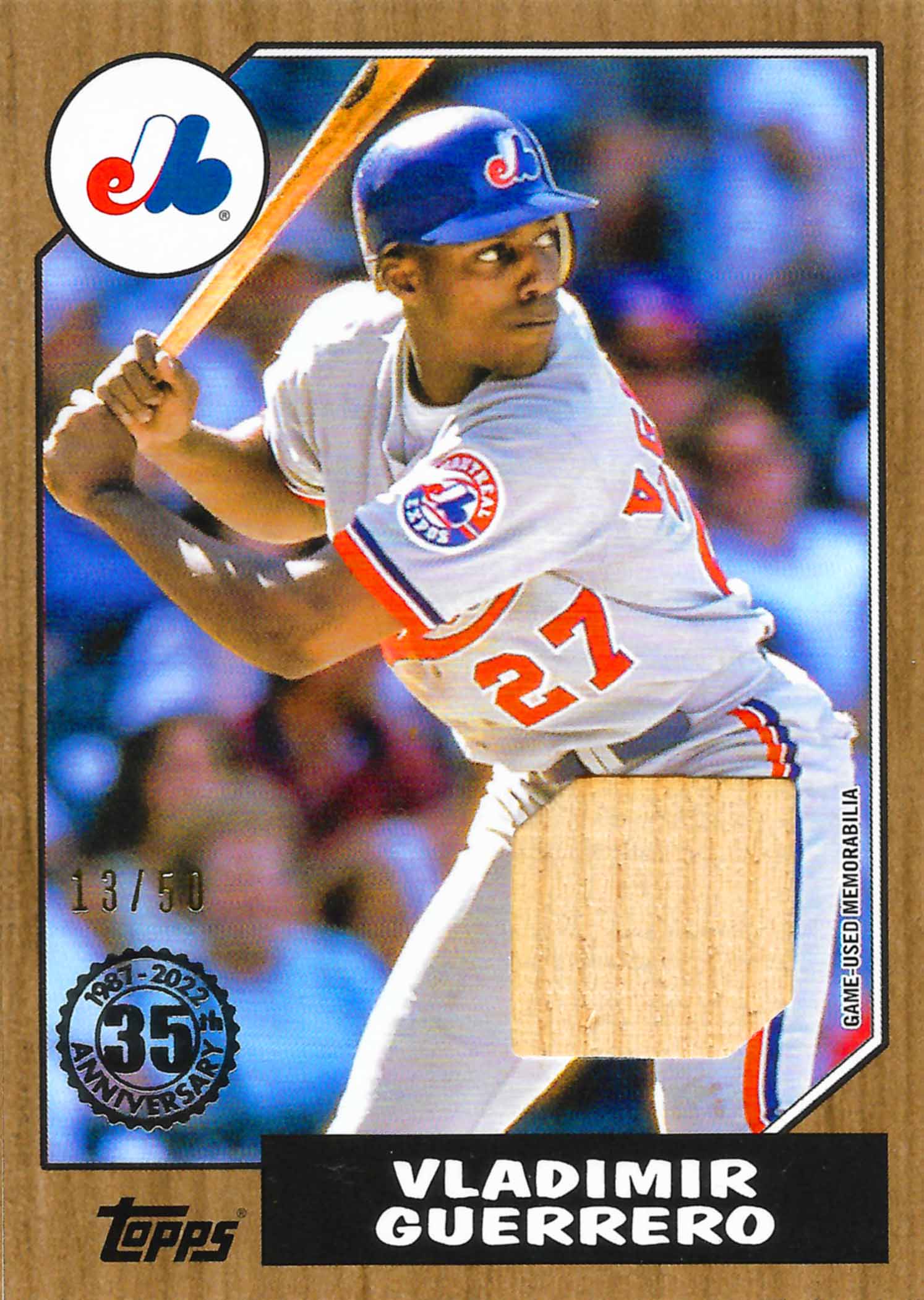 2022 Topps '87 Topps Relics Gold