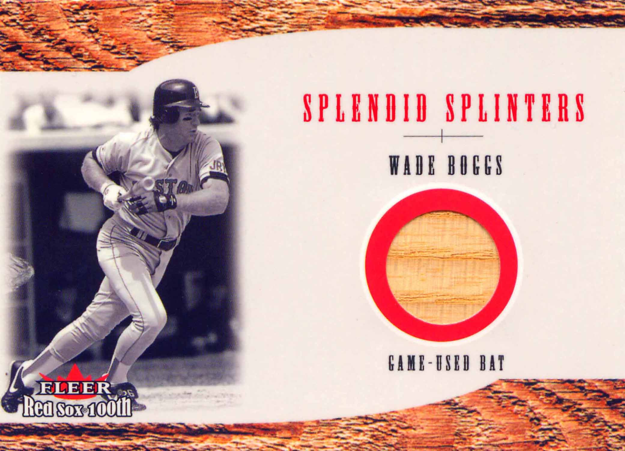 2001 Fleer Red Sox 100th Splendid Splinters Game Bat