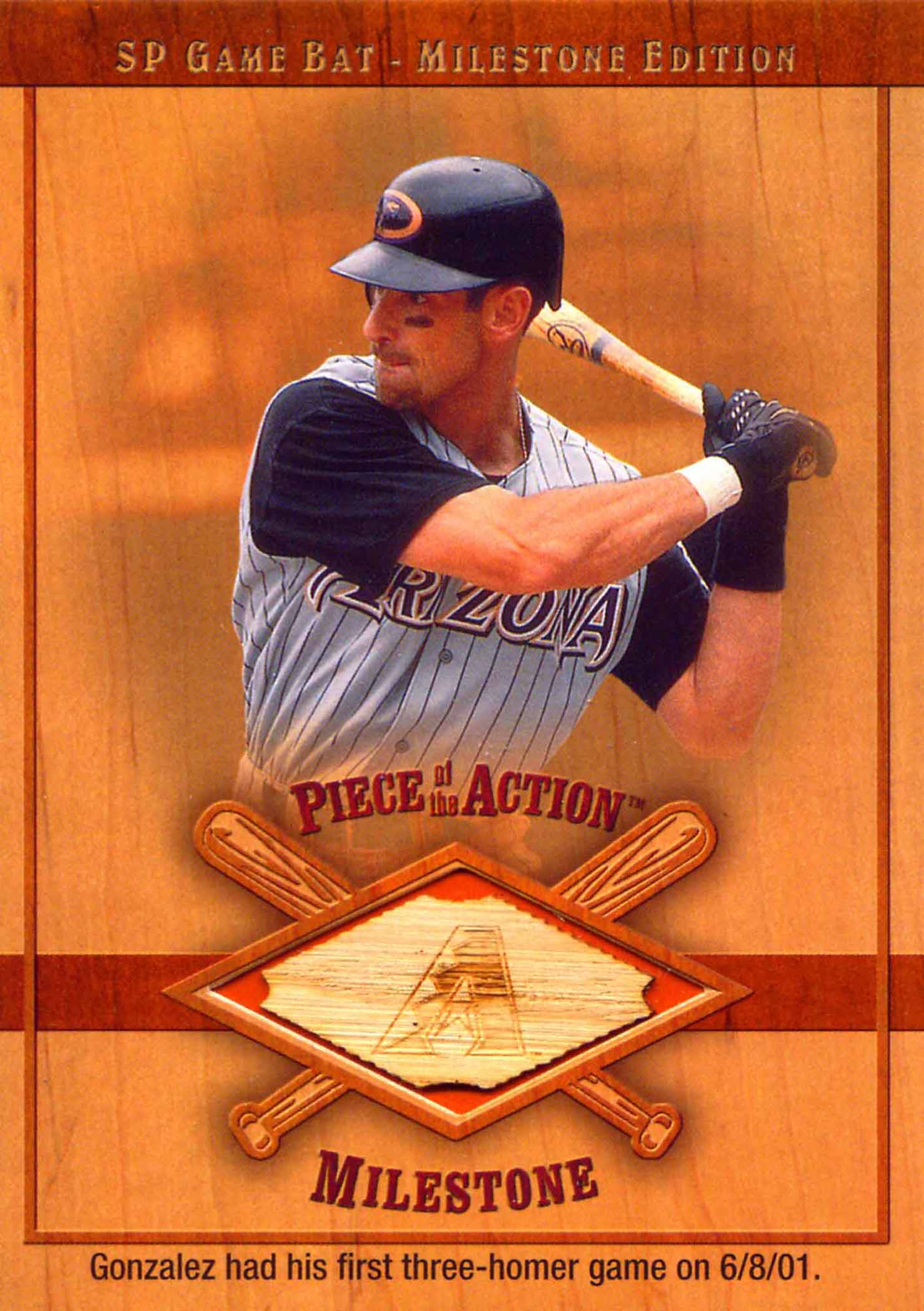 2001 SP Game Bat Milestone Piece of Action Milestone