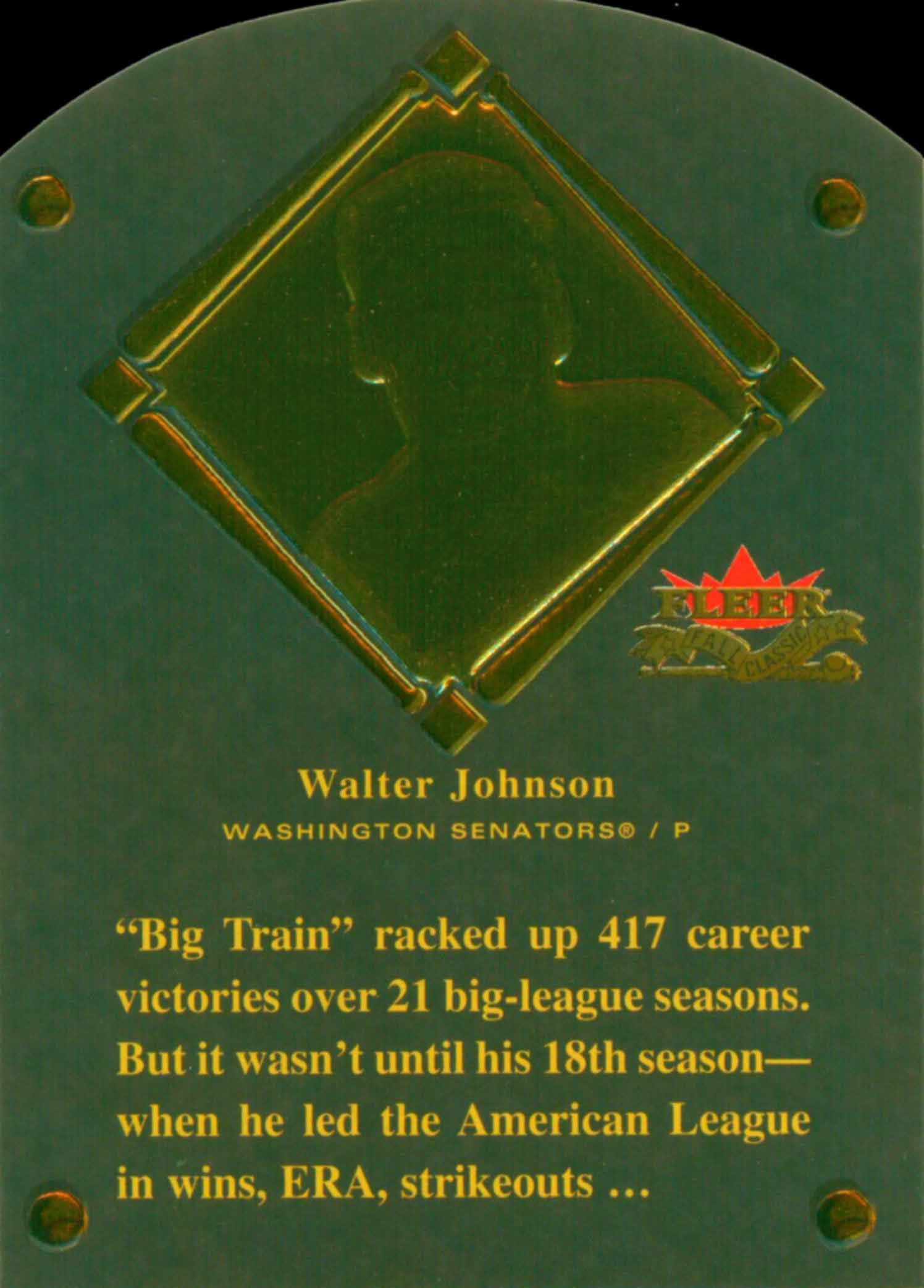 2002 Fleer Fall Classics Hall of Fame Plaque