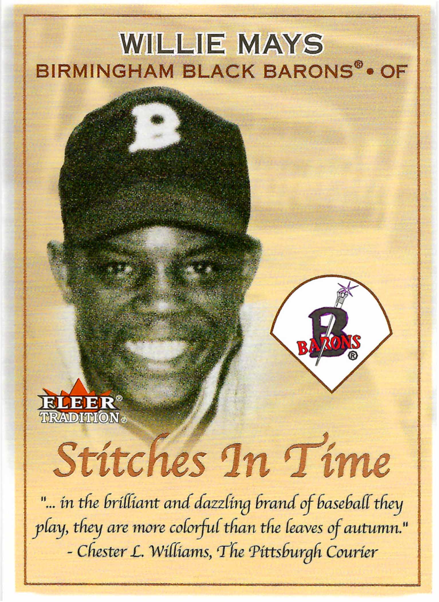 2001 Fleer Tradition Stitches in Time